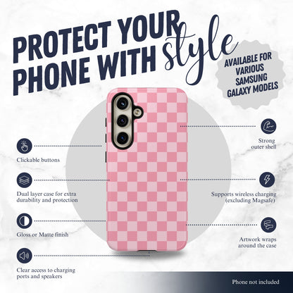 Blush Check - Samsung Galaxy Case Phone Case-aesthetic phone case-shockproof phone case-cute phone case-designer phone case-elegant phone case-luxury phone case-phone accessories-fashion accessory