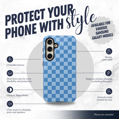 Coastal Check - Samsung Galaxy Case Phone Case-aesthetic phone case-shockproof phone case-cute phone case-designer phone case-elegant phone case-luxury phone case-phone accessories-fashion accessory