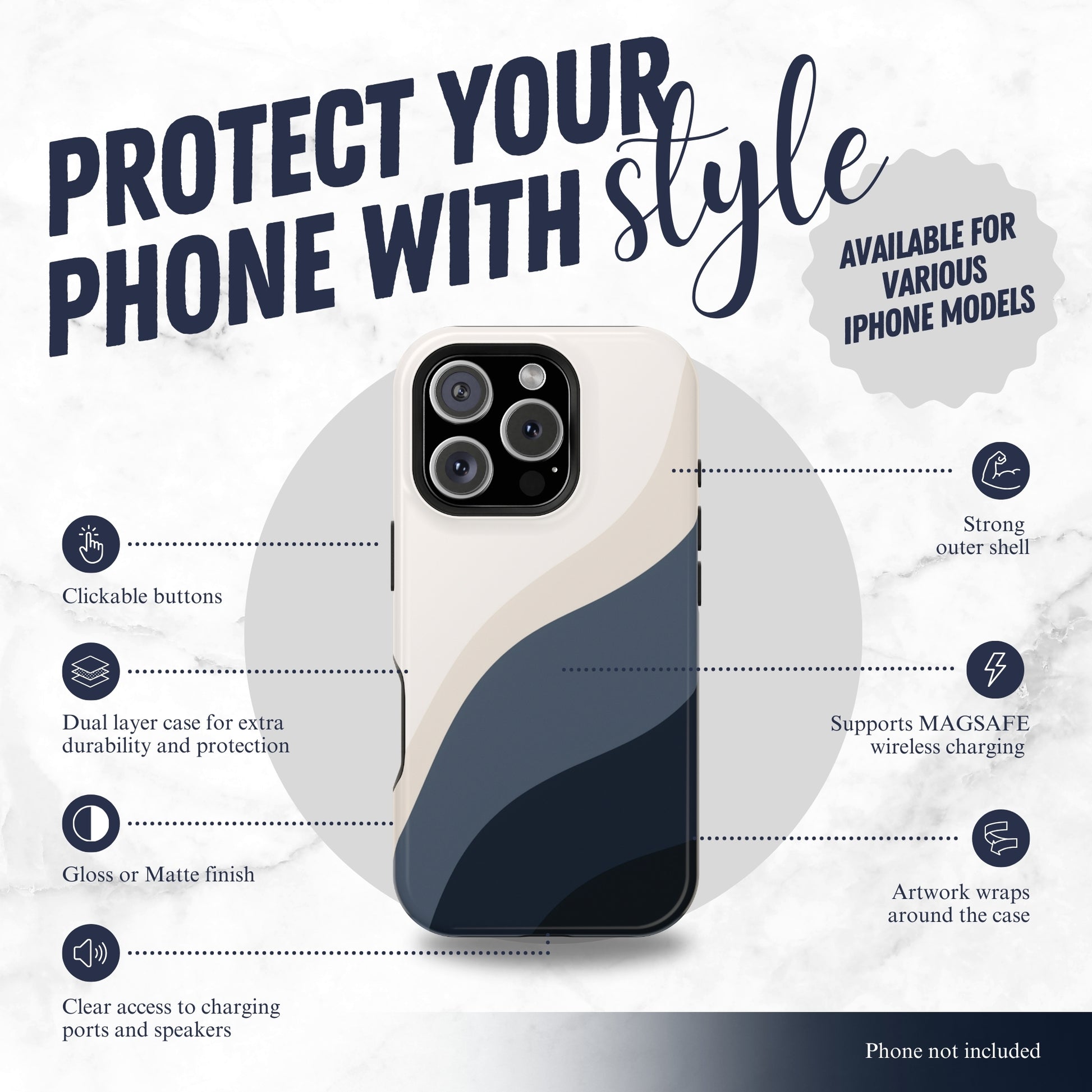 Distant Echo - Magsafe iPhone Case Phone Case-aesthetic phone case-shockproof phone case-cute phone case-designer phone case-elegant phone case-luxury phone case-phone accessories-fashion accessory