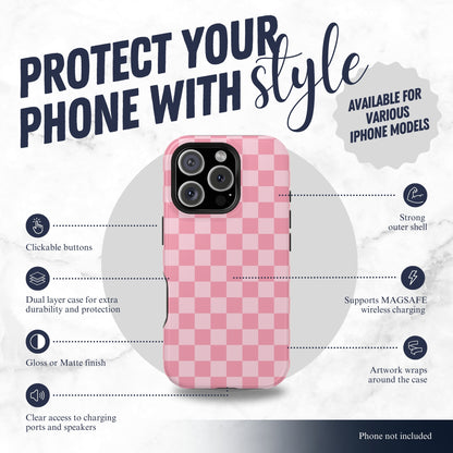 Blush Check - Magsafe iPhone Case Phone Case-aesthetic phone case-shockproof phone case-cute phone case-designer phone case-elegant phone case-luxury phone case-phone accessories-fashion accessory