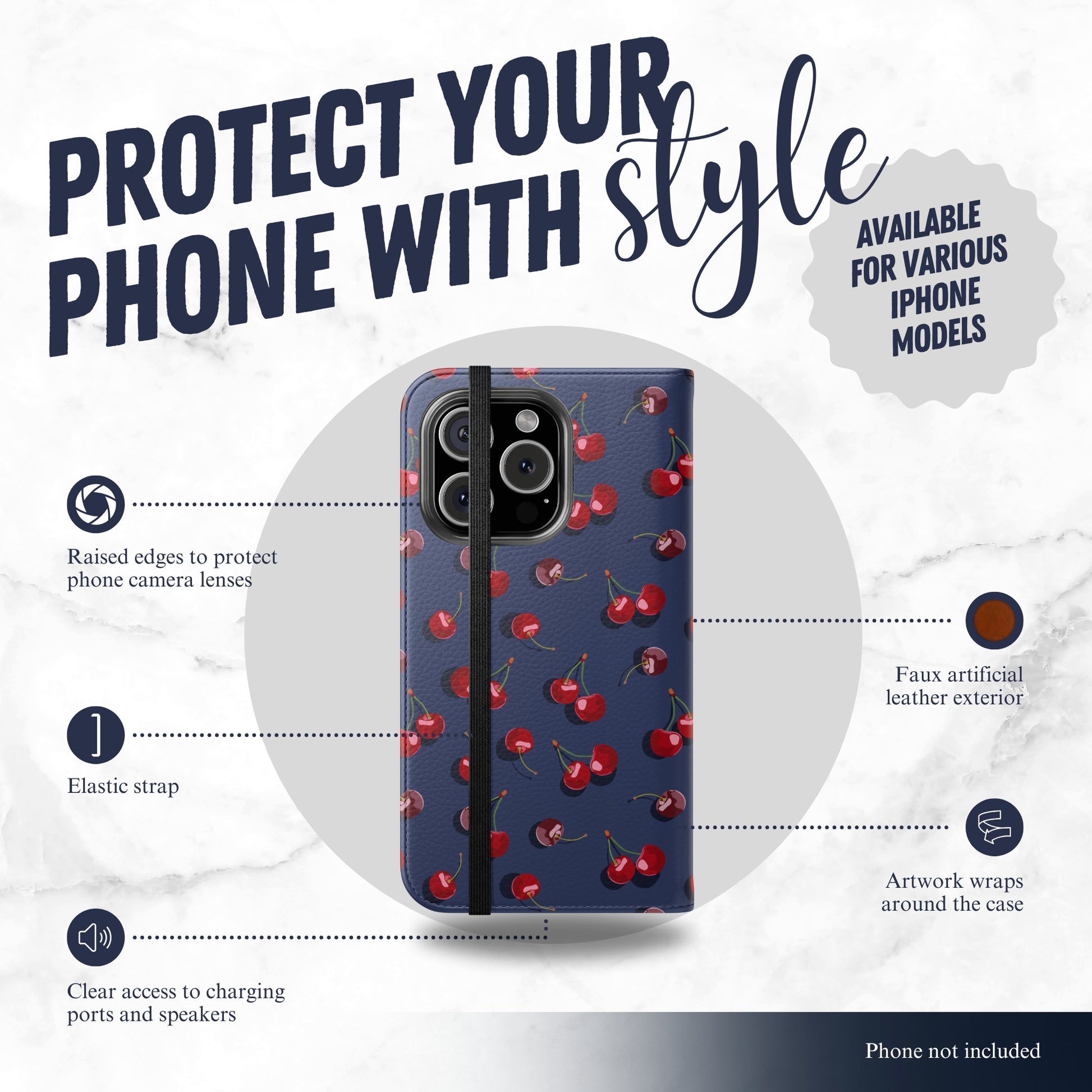 Sweet Tease - iPhone Flip Case Wallet, Leather Folio Case Phone Case-aesthetic phone case-shockproof phone case-cute phone case-designer phone case-elegant phone case-luxury phone case-phone accessories-fashion accessory