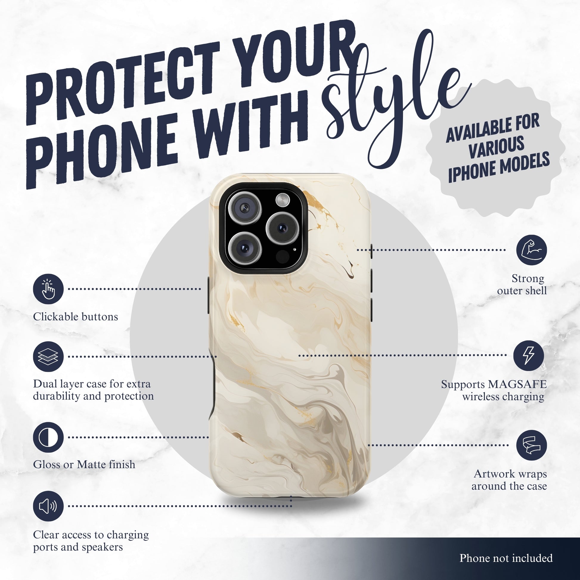 Double Cream - Magsafe iPhone Case Phone Case-aesthetic phone case-shockproof phone case-cute phone case-designer phone case-elegant phone case-luxury phone case-phone accessories-fashion accessory