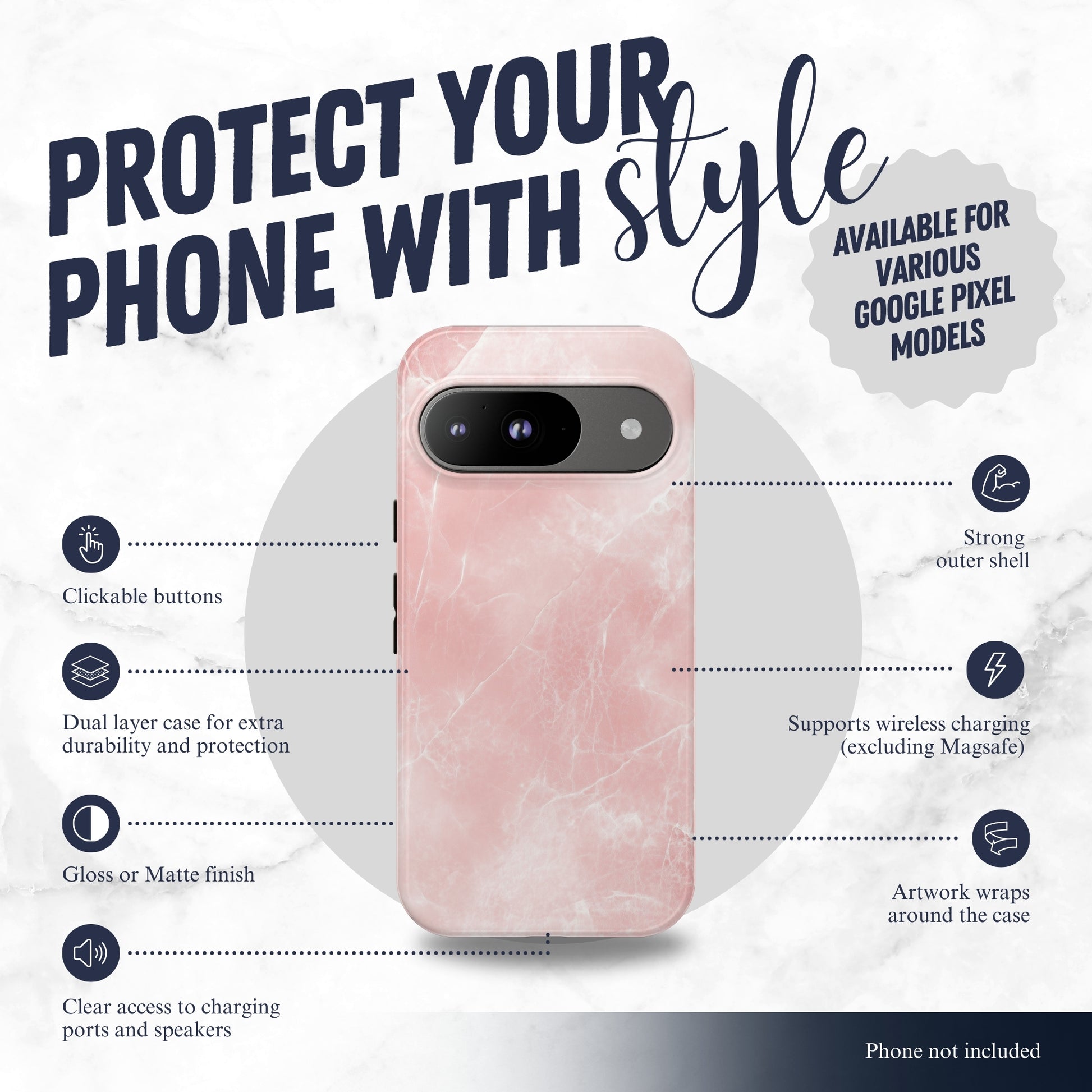 Rosy Gossip - Google Pixel Case Phone Case-aesthetic phone case-shockproof phone case-cute phone case-designer phone case-elegant phone case-luxury phone case-phone accessories-fashion accessory