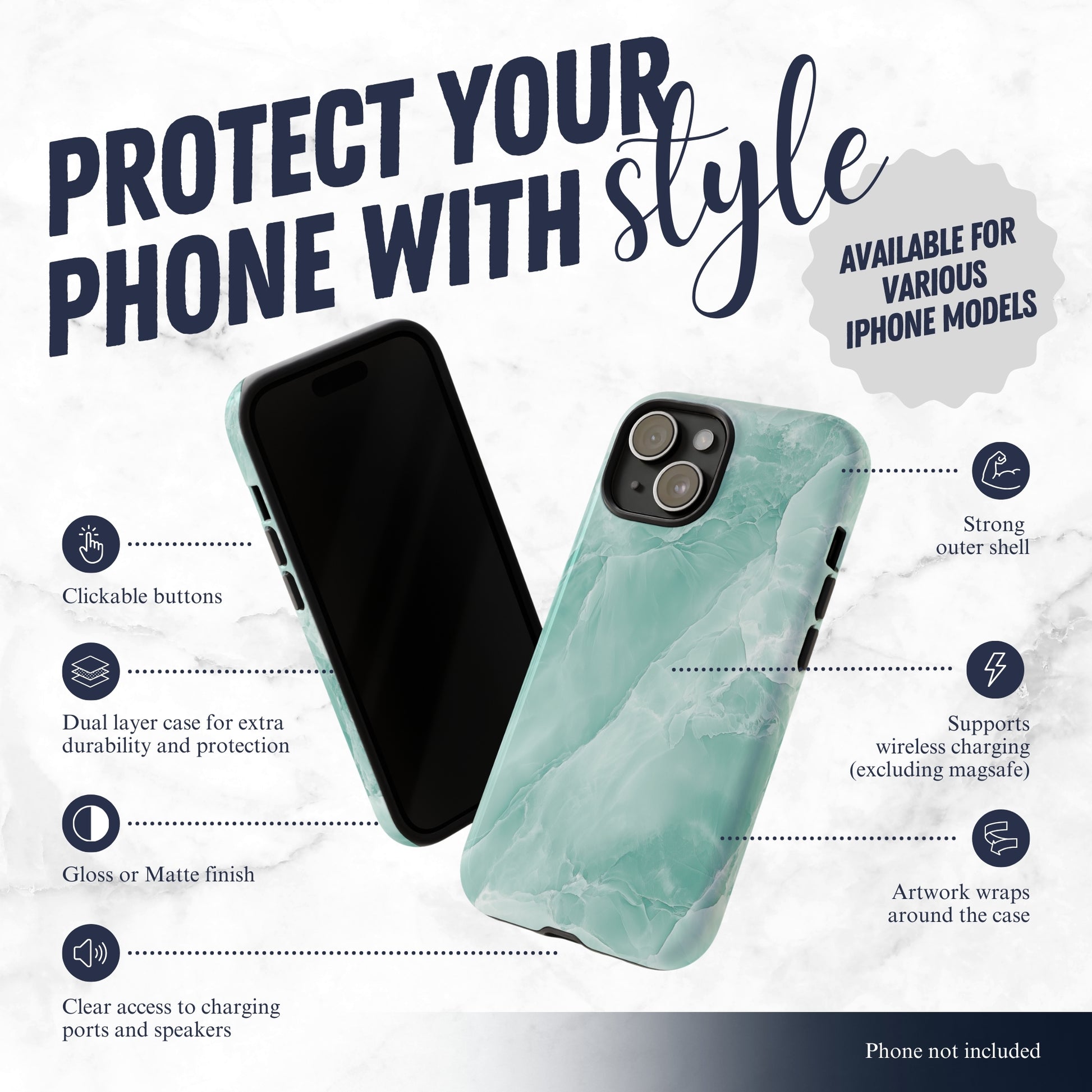 Jade - iPhone Case Phone Case-aesthetic phone case-shockproof phone case-cute phone case-designer phone case-elegant phone case-luxury phone case-phone accessories-fashion accessory