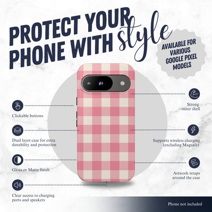 Pretty Pink - Google Pixel Case Phone Case-aesthetic phone case-shockproof phone case-cute phone case-designer phone case-elegant phone case-luxury phone case-phone accessories-fashion accessory