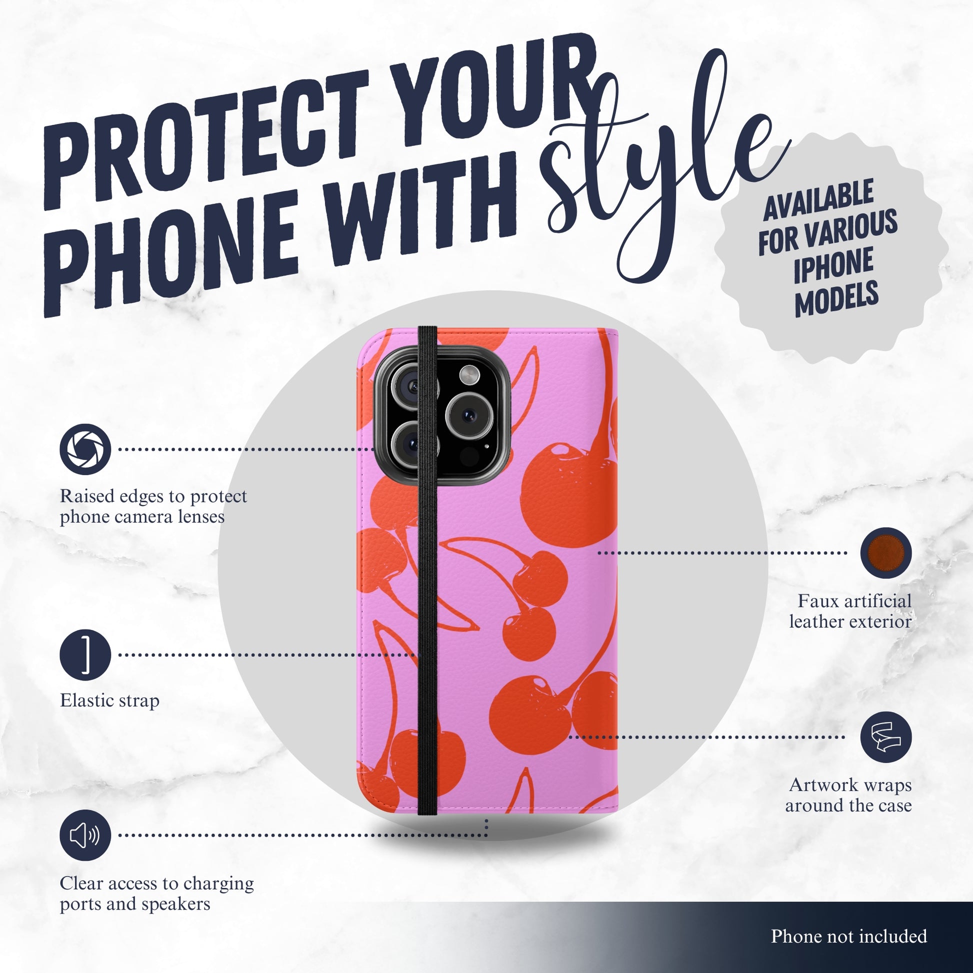 Sugar Rush - iPhone Flip Case Wallet, Leather Folio Case Phone Case-aesthetic phone case-shockproof phone case-cute phone case-designer phone case-elegant phone case-luxury phone case-phone accessories-fashion accessory