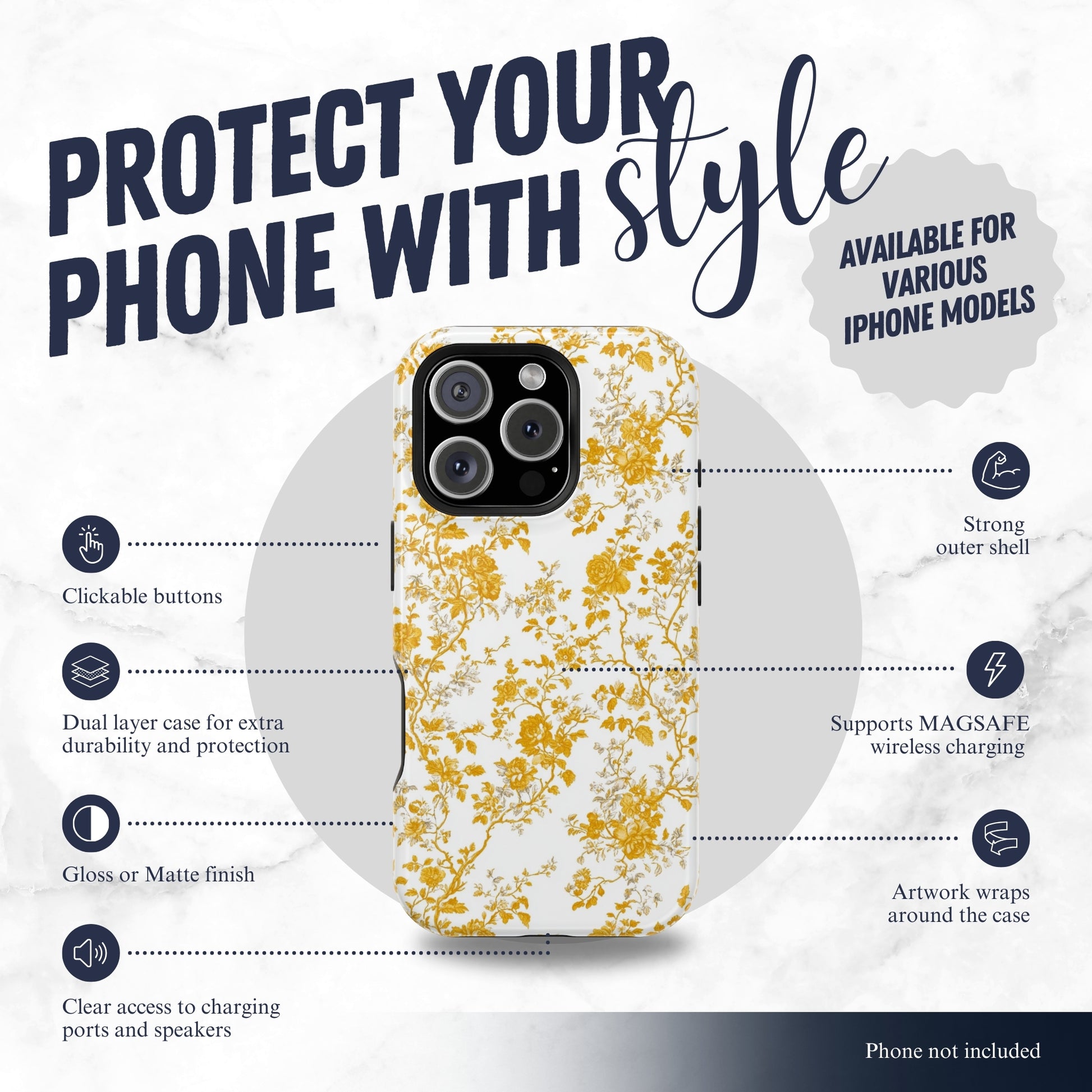 Radiant Toile - Magsafe iPhone Case Phone Case-aesthetic phone case-shockproof phone case-cute phone case-designer phone case-elegant phone case-luxury phone case-phone accessories-fashion accessory