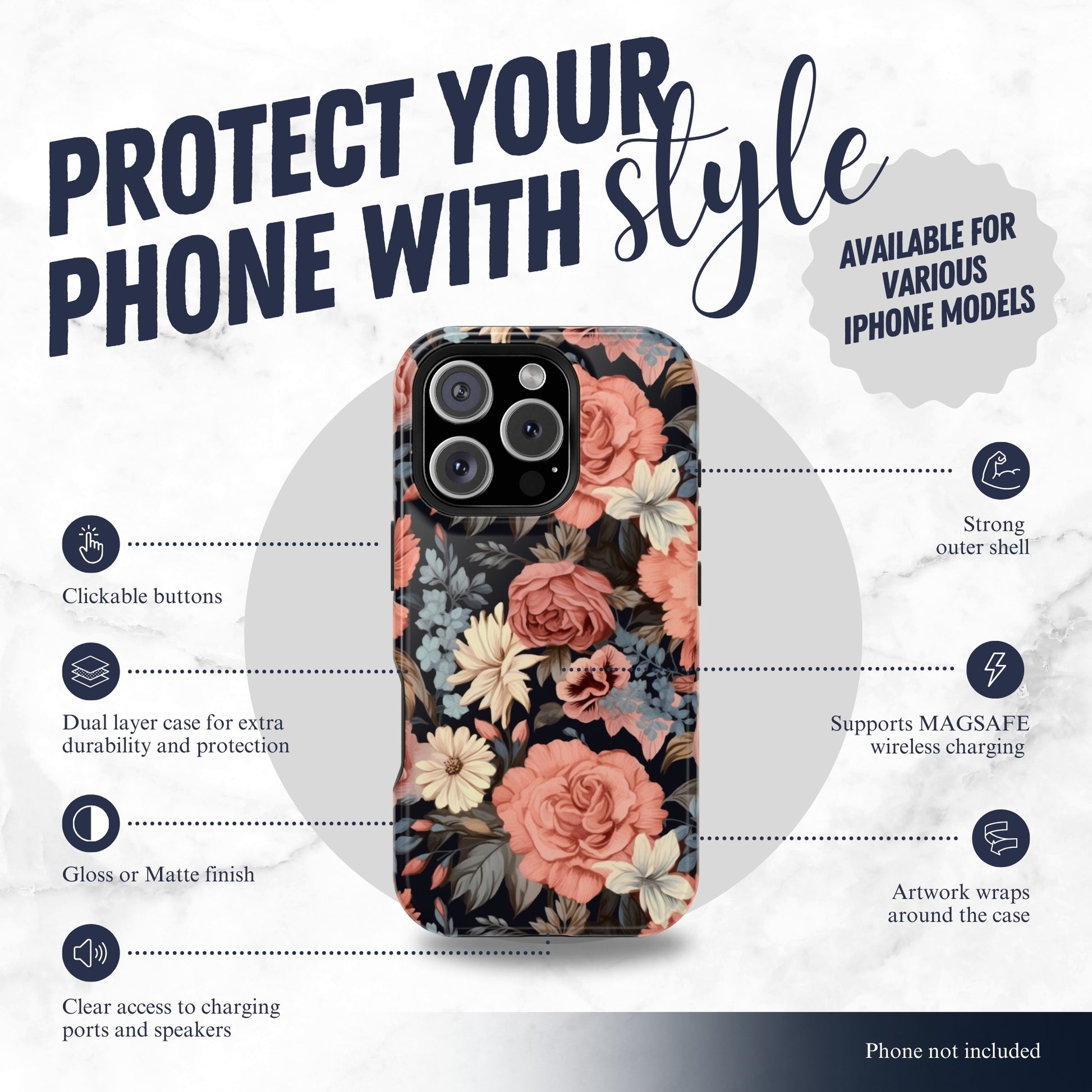 Secret Garden - Magsafe iPhone Case Phone Case-aesthetic phone case-shockproof phone case-cute phone case-designer phone case-elegant phone case-luxury phone case-phone accessories-fashion accessory