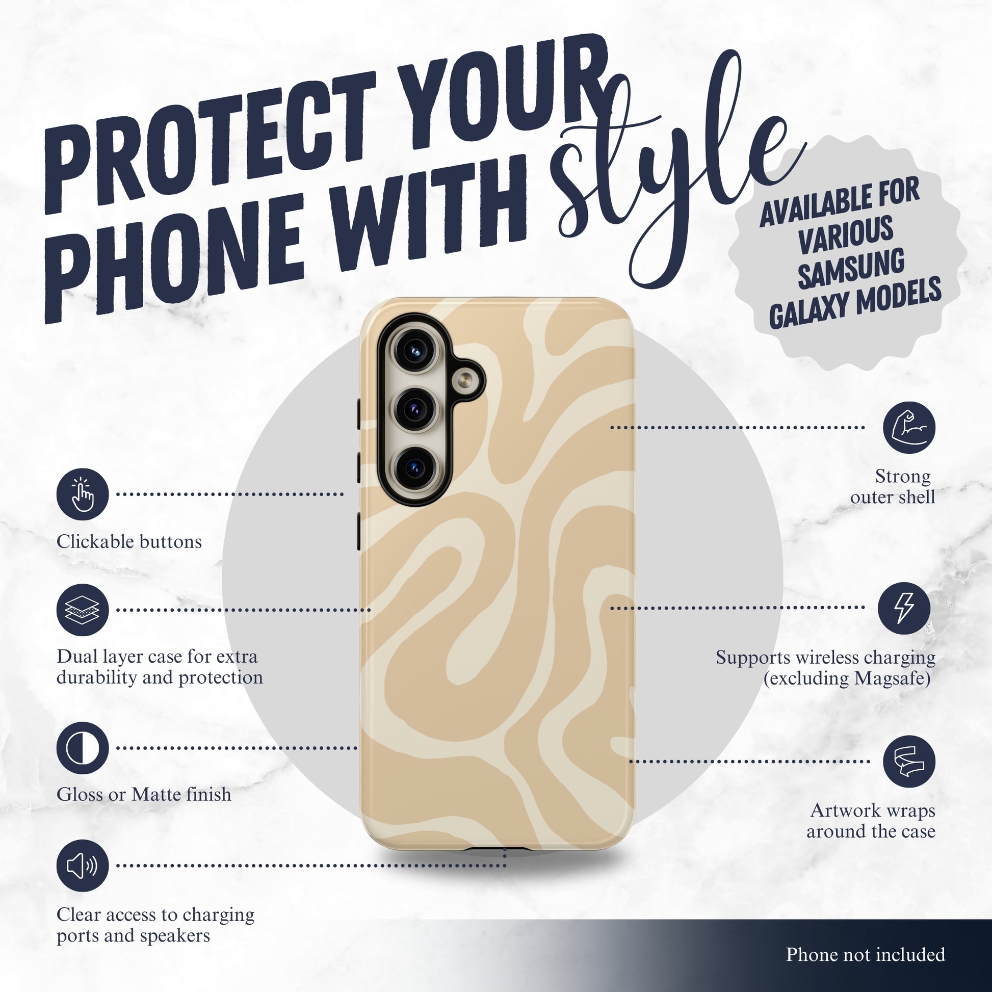 Caramel Twist - Samsung Galaxy Case Phone Case-aesthetic phone case-shockproof phone case-cute phone case-designer phone case-elegant phone case-luxury phone case-phone accessories-fashion accessory