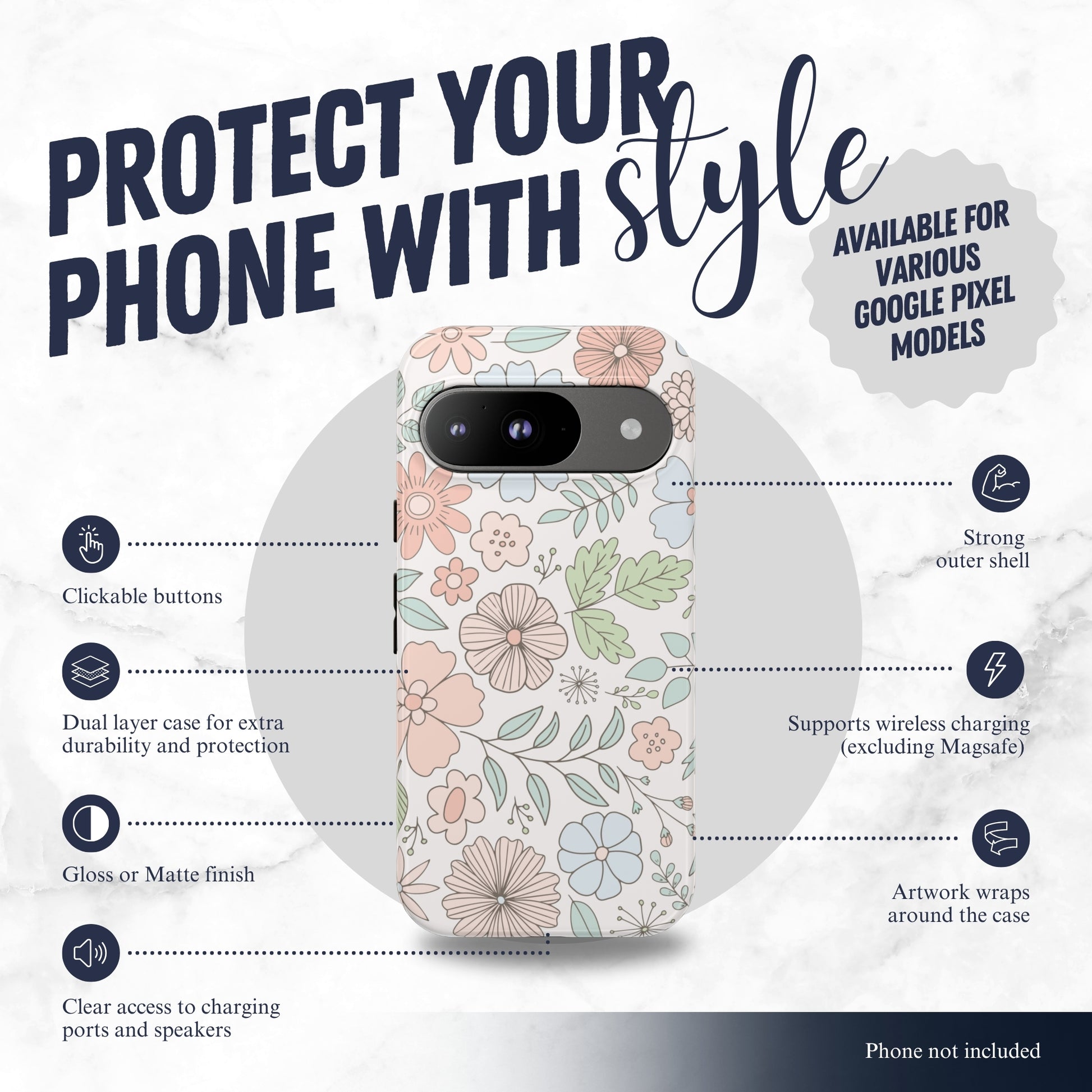 Garden Meadow - Google Pixel Case Phone Case-aesthetic phone case-shockproof phone case-cute phone case-designer phone case-elegant phone case-luxury phone case-phone accessories-fashion accessory