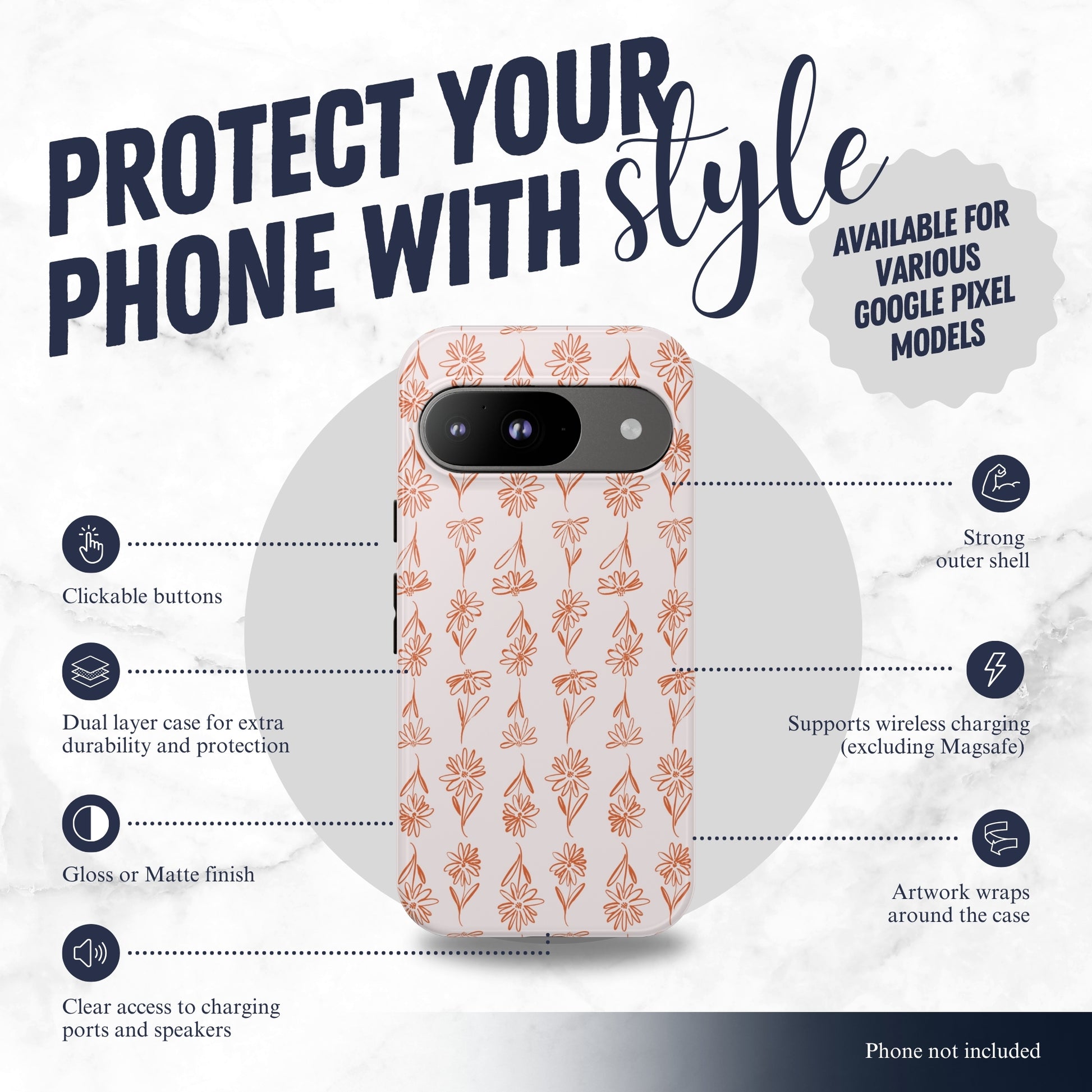 Terracotta - Google Pixel Case Phone Case-aesthetic phone case-shockproof phone case-cute phone case-designer phone case-elegant phone case-luxury phone case-phone accessories-fashion accessory