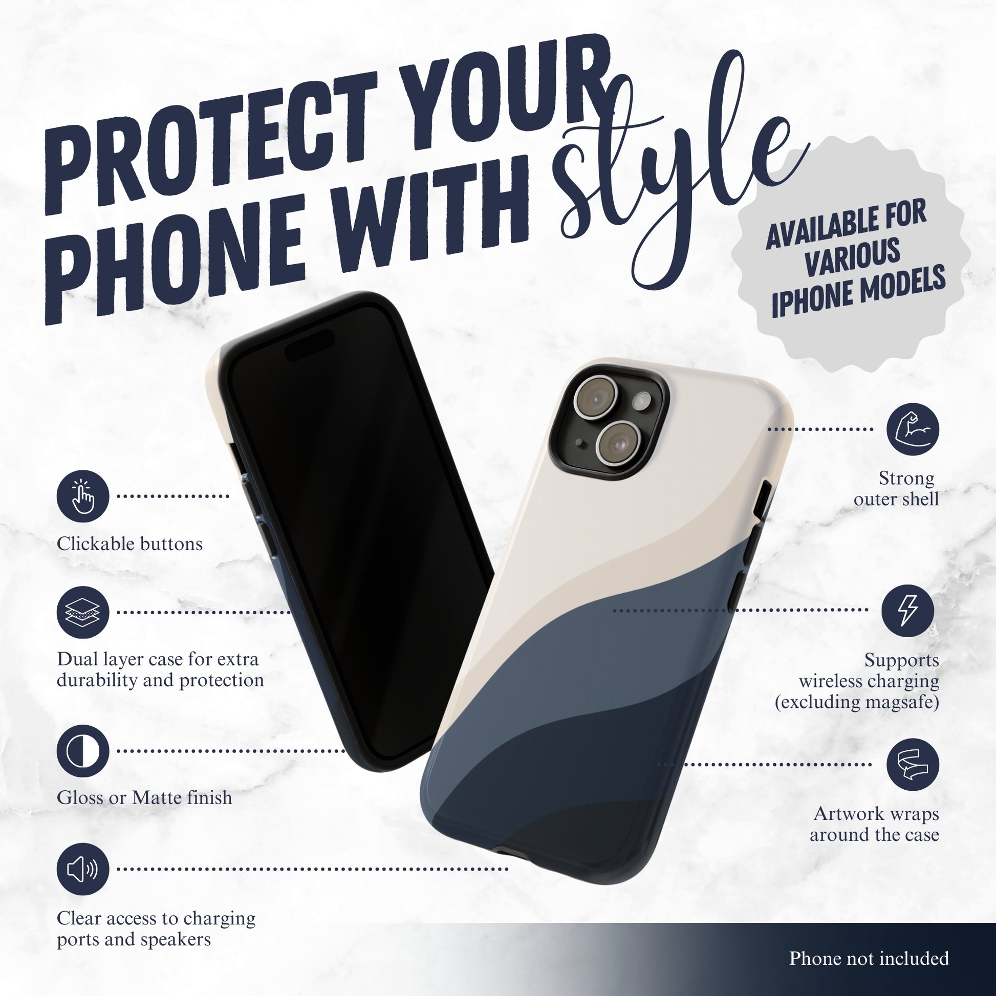 Distant Echo - iPhone Case Phone Case-aesthetic phone case-shockproof phone case-cute phone case-designer phone case-elegant phone case-luxury phone case-phone accessories-fashion accessory