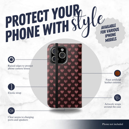 Velvet Vow - iPhone Flip Case Wallet, Leather Folio Case Phone Case-aesthetic phone case-shockproof phone case-cute phone case-designer phone case-elegant phone case-luxury phone case-phone accessories-fashion accessory