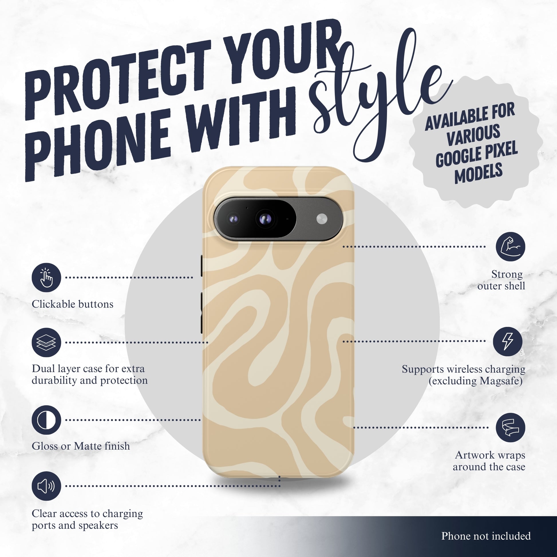 Caramel Twist - Google Pixel Case Phone Case-aesthetic phone case-shockproof phone case-cute phone case-designer phone case-elegant phone case-luxury phone case-phone accessories-fashion accessory