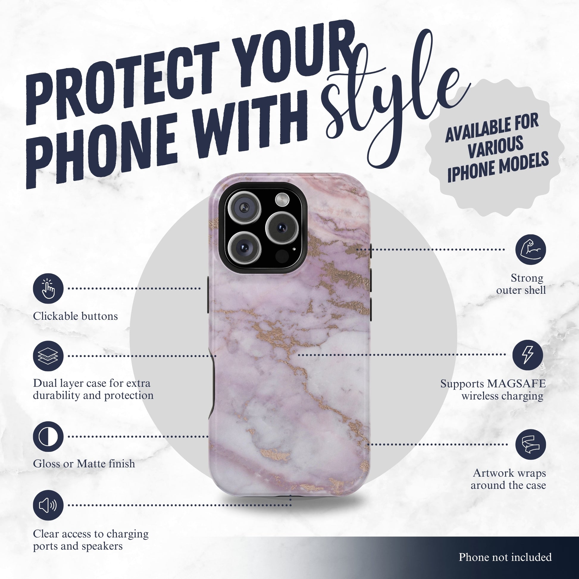 Luna Quartz - Magsafe iPhone Case Phone Case-aesthetic phone case-shockproof phone case-cute phone case-designer phone case-elegant phone case-luxury phone case-phone accessories-fashion accessory