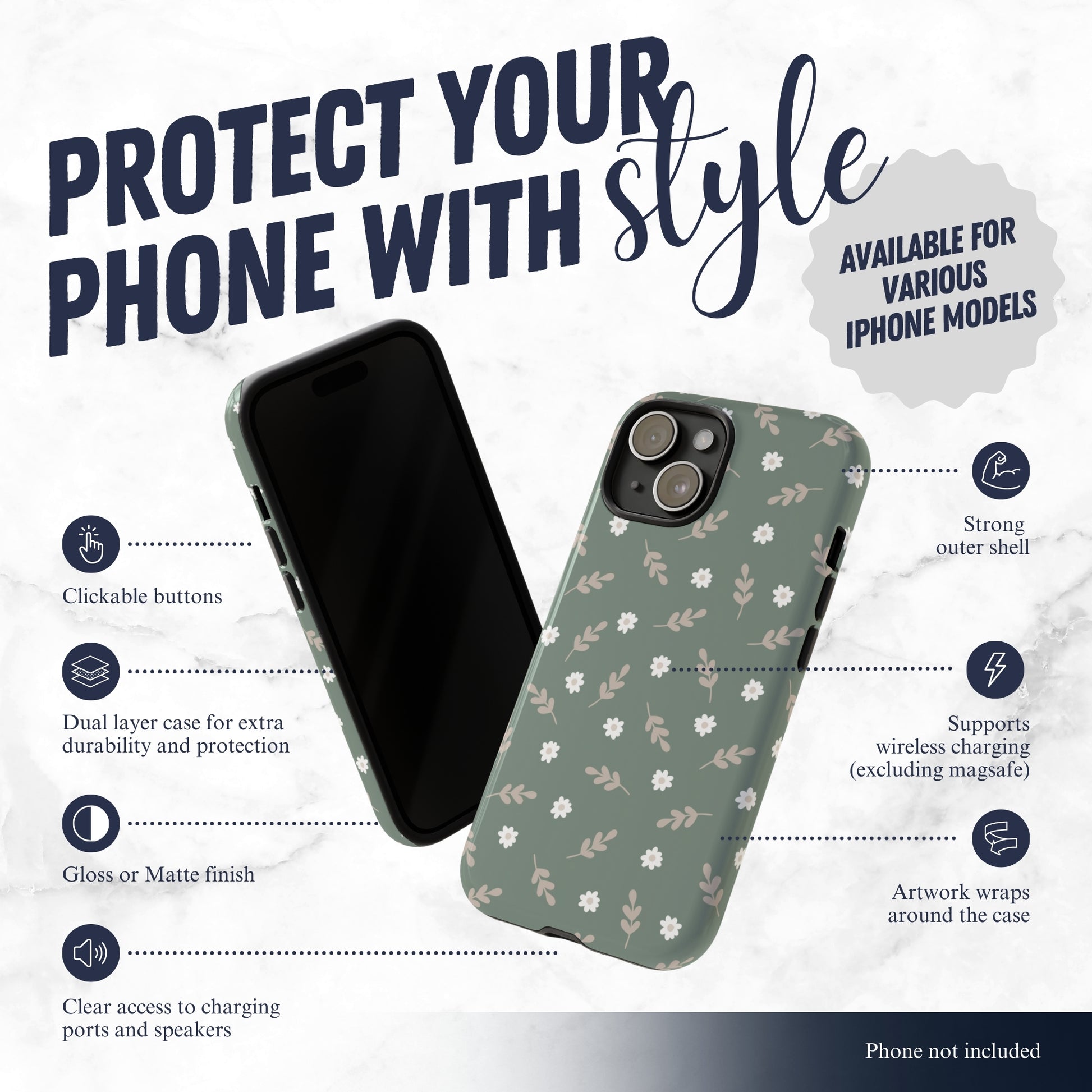 Sage - iPhone Case Phone Case-aesthetic phone case-shockproof phone case-cute phone case-designer phone case-elegant phone case-luxury phone case-phone accessories-fashion accessory