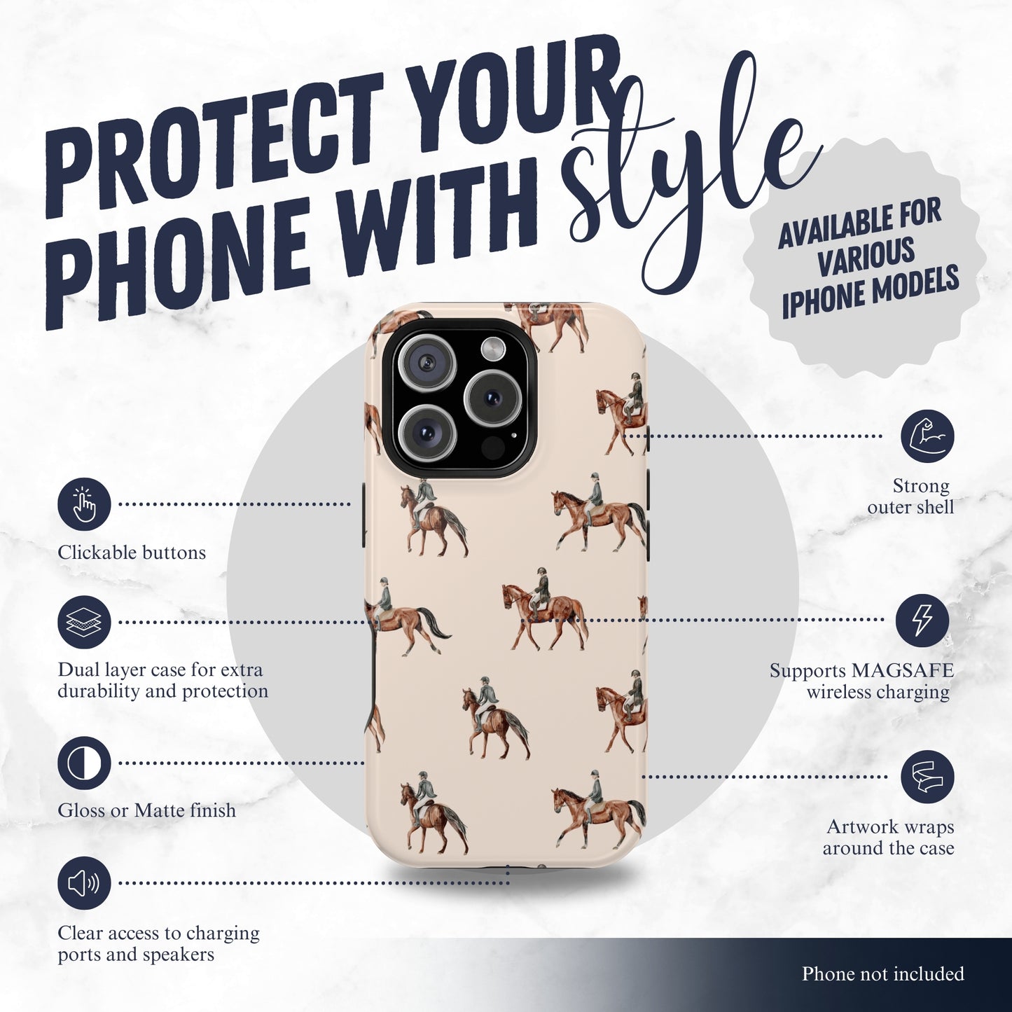 Graceful Gallop - Magsafe iPhone Case Phone Case-aesthetic phone case-shockproof phone case-cute phone case-designer phone case-elegant phone case-luxury phone case-phone accessories-fashion accessory