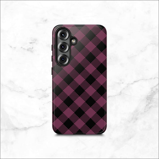 Plum Plaid - Samsung Galaxy Case Phone Case-aesthetic phone case-shockproof phone case-cute phone case-designer phone case-elegant phone case-luxury phone case-phone accessories-fashion accessory