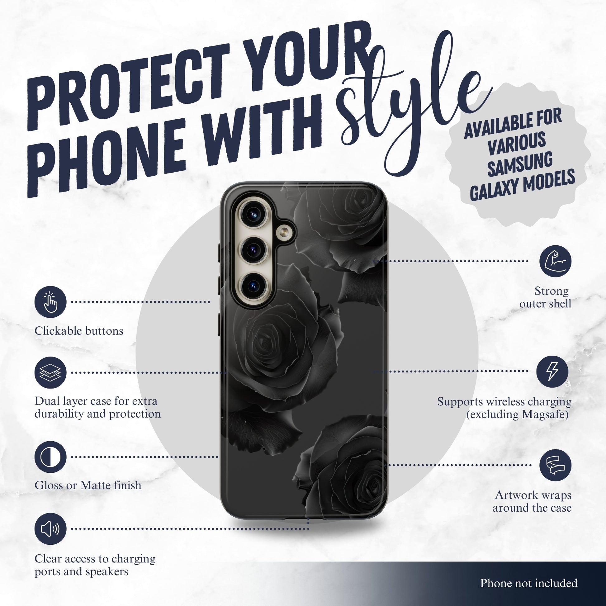 Dark Mystery - Samsung Galaxy Case Phone Case-aesthetic phone case-shockproof phone case-cute phone case-designer phone case-elegant phone case-luxury phone case-phone accessories-fashion accessory