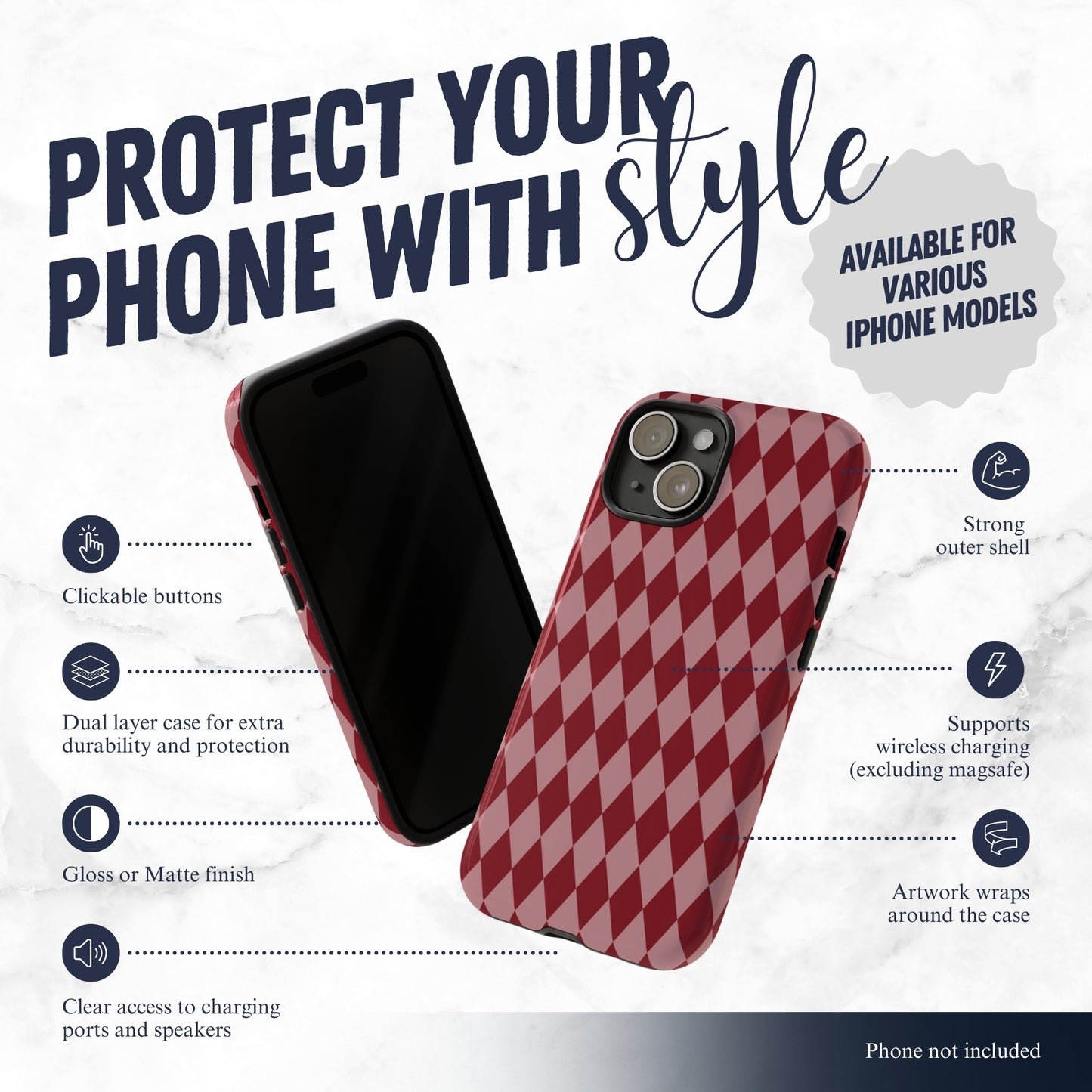 Cherry Jester - iPhone Case Phone Case-aesthetic phone case-shockproof phone case-cute phone case-designer phone case-elegant phone case-luxury phone case-phone accessories-fashion accessory