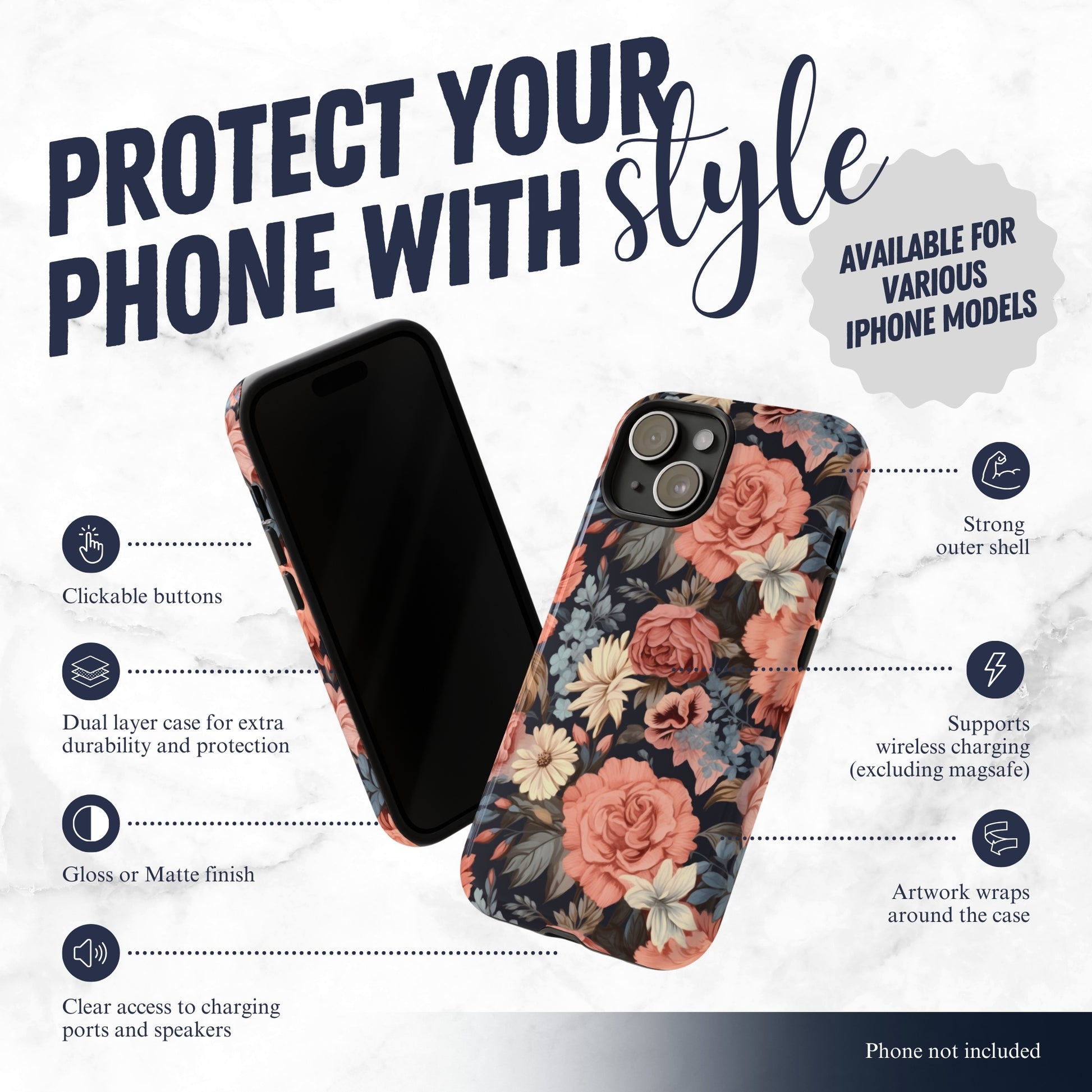Secret Garden - iPhone Case Phone Case-aesthetic phone case-shockproof phone case-cute phone case-designer phone case-elegant phone case-luxury phone case-phone accessories-fashion accessory