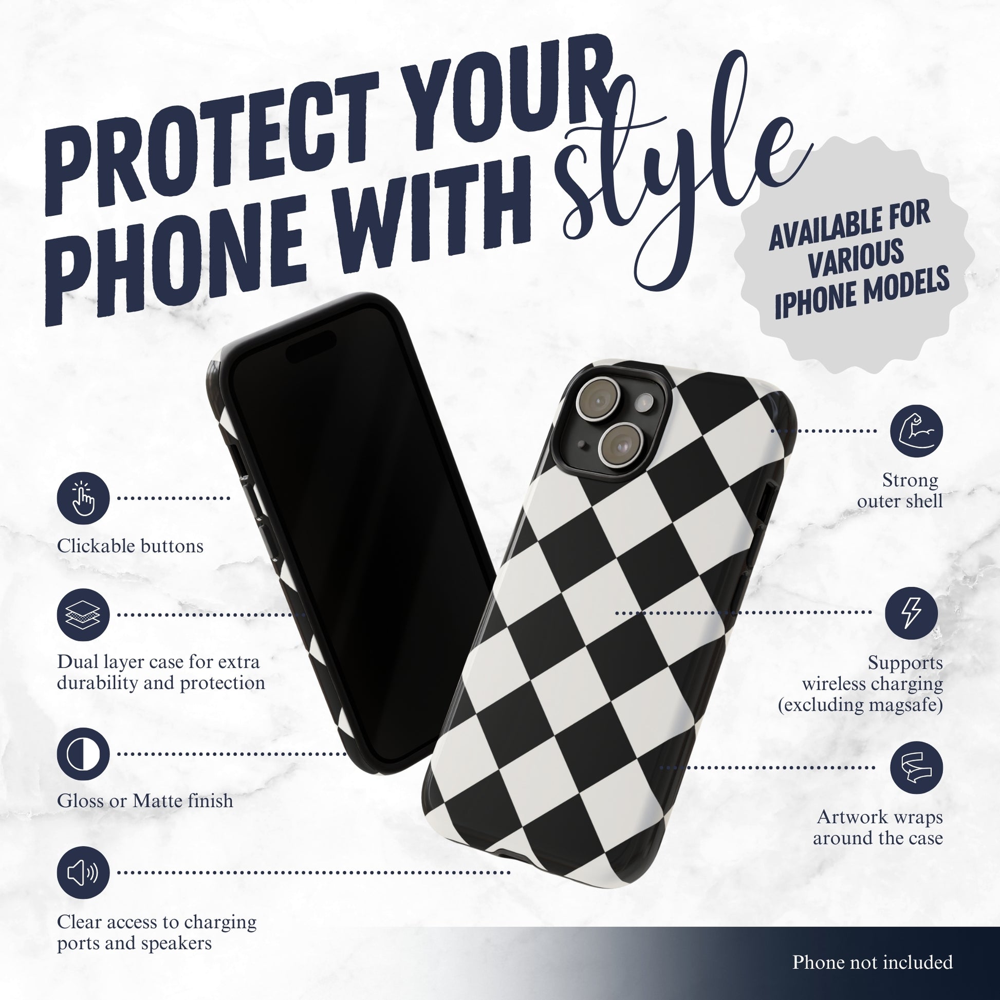 High Society - iPhone Case Phone Case-aesthetic phone case-shockproof phone case-cute phone case-designer phone case-elegant phone case-luxury phone case-phone accessories-fashion accessory