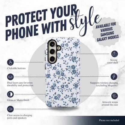 Porcelain Petals - Samsung Galaxy Case Phone Case-aesthetic phone case-shockproof phone case-cute phone case-designer phone case-elegant phone case-luxury phone case-phone accessories-fashion accessory