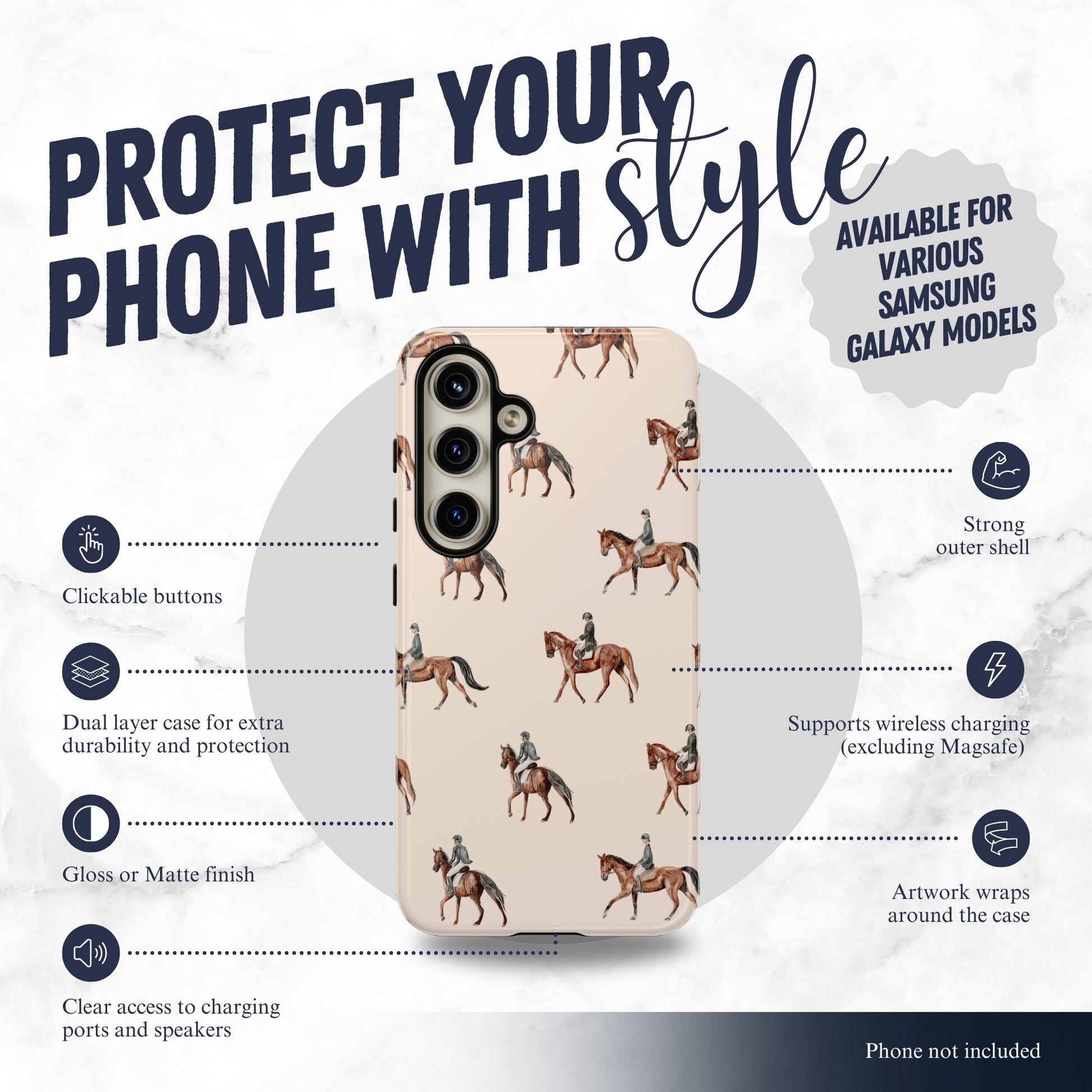 Graceful Gallop - Samsung Galaxy Case Phone Case-aesthetic phone case-shockproof phone case-cute phone case-designer phone case-elegant phone case-luxury phone case-phone accessories-fashion accessory
