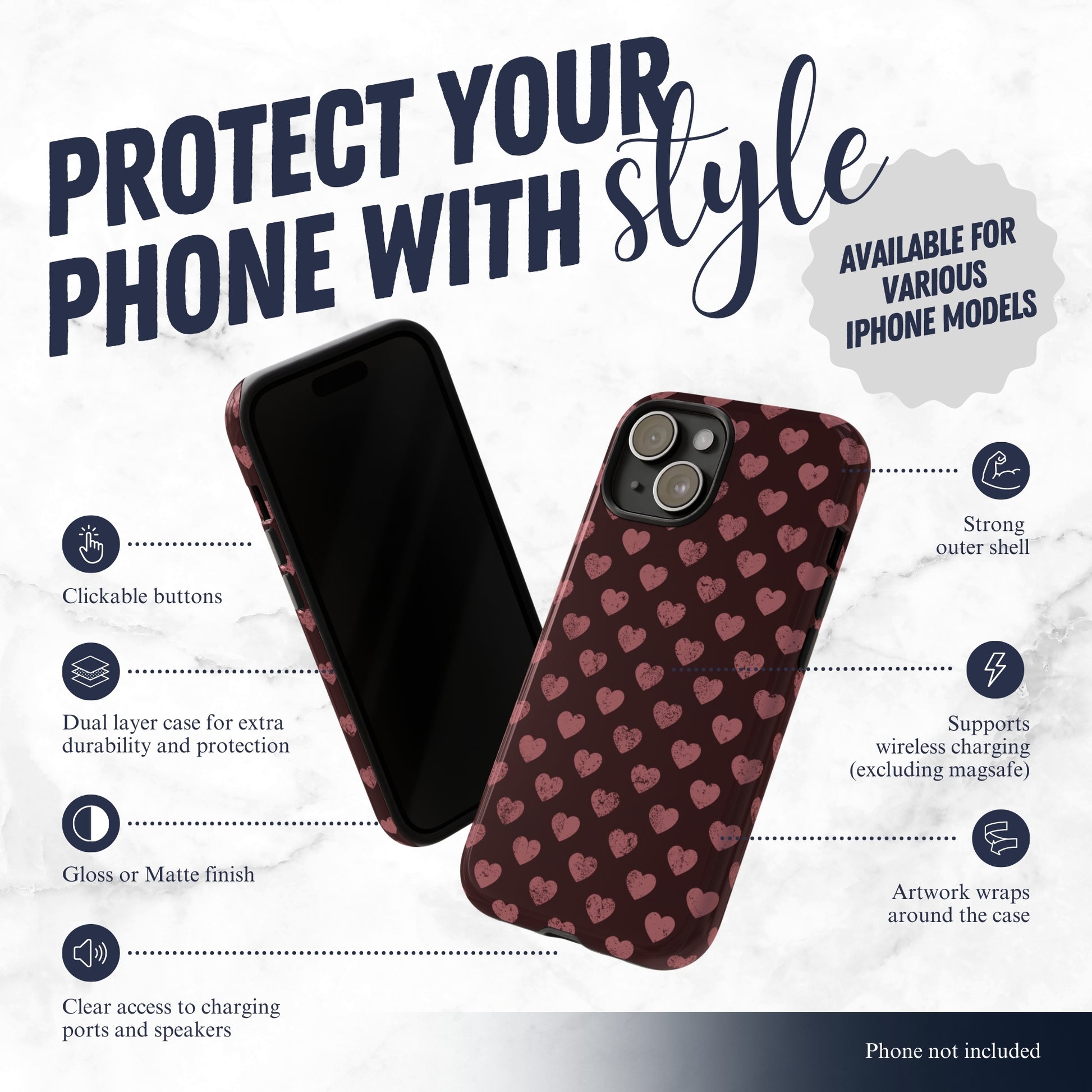 Velvet Vow - iPhone Case Phone Case-aesthetic phone case-shockproof phone case-cute phone case-designer phone case-elegant phone case-luxury phone case-phone accessories-fashion accessory