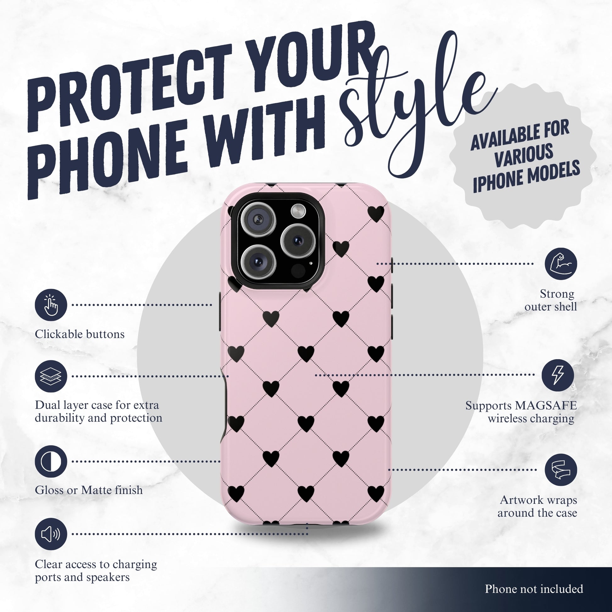 Love Quilt - Magsafe iPhone Case Phone Case-aesthetic phone case-shockproof phone case-cute phone case-designer phone case-elegant phone case-luxury phone case-phone accessories-fashion accessory