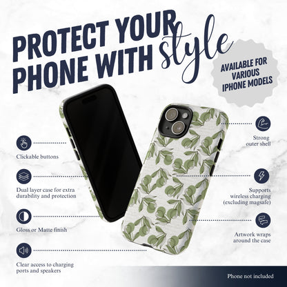 Olive Branch - iPhone Case Phone Case-aesthetic phone case-shockproof phone case-cute phone case-designer phone case-elegant phone case-luxury phone case-phone accessories-fashion accessory