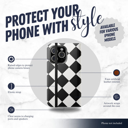 High Society - iPhone Flip Case Wallet, Leather Folio Case Phone Case-aesthetic phone case-shockproof phone case-cute phone case-designer phone case-elegant phone case-luxury phone case-phone accessories-fashion accessory