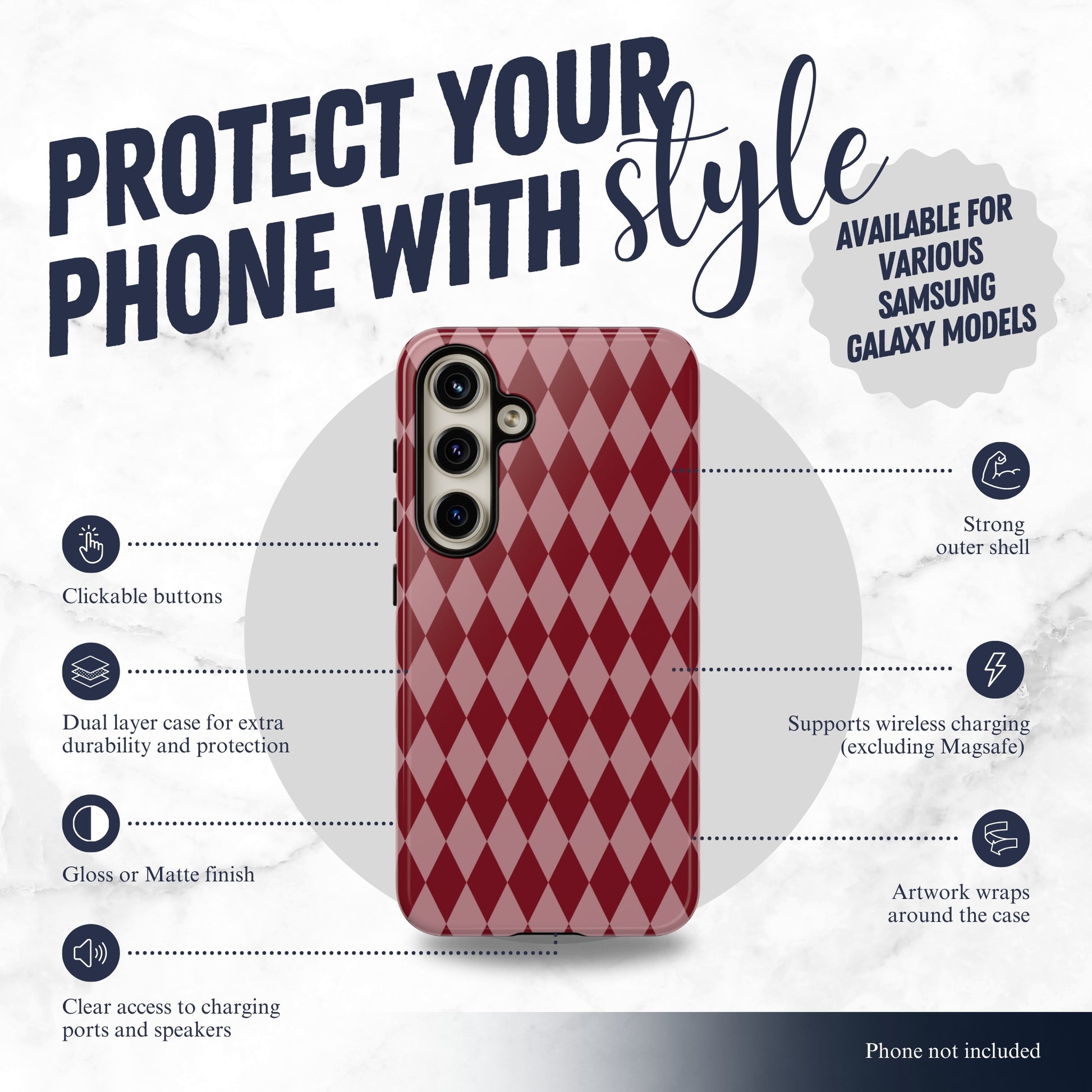 Cherry Jester - Samsung Galaxy Case Phone Case-aesthetic phone case-shockproof phone case-cute phone case-designer phone case-elegant phone case-luxury phone case-phone accessories-fashion accessory