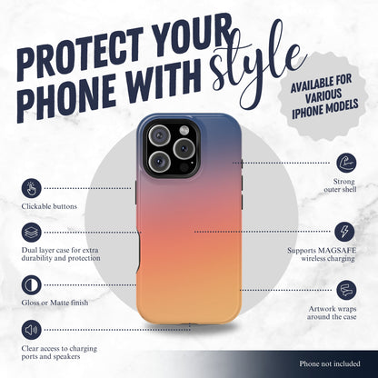 Sunset Aura - Magsafe iPhone Case Phone Case-aesthetic phone case-shockproof phone case-cute phone case-designer phone case-elegant phone case-luxury phone case-phone accessories-fashion accessory