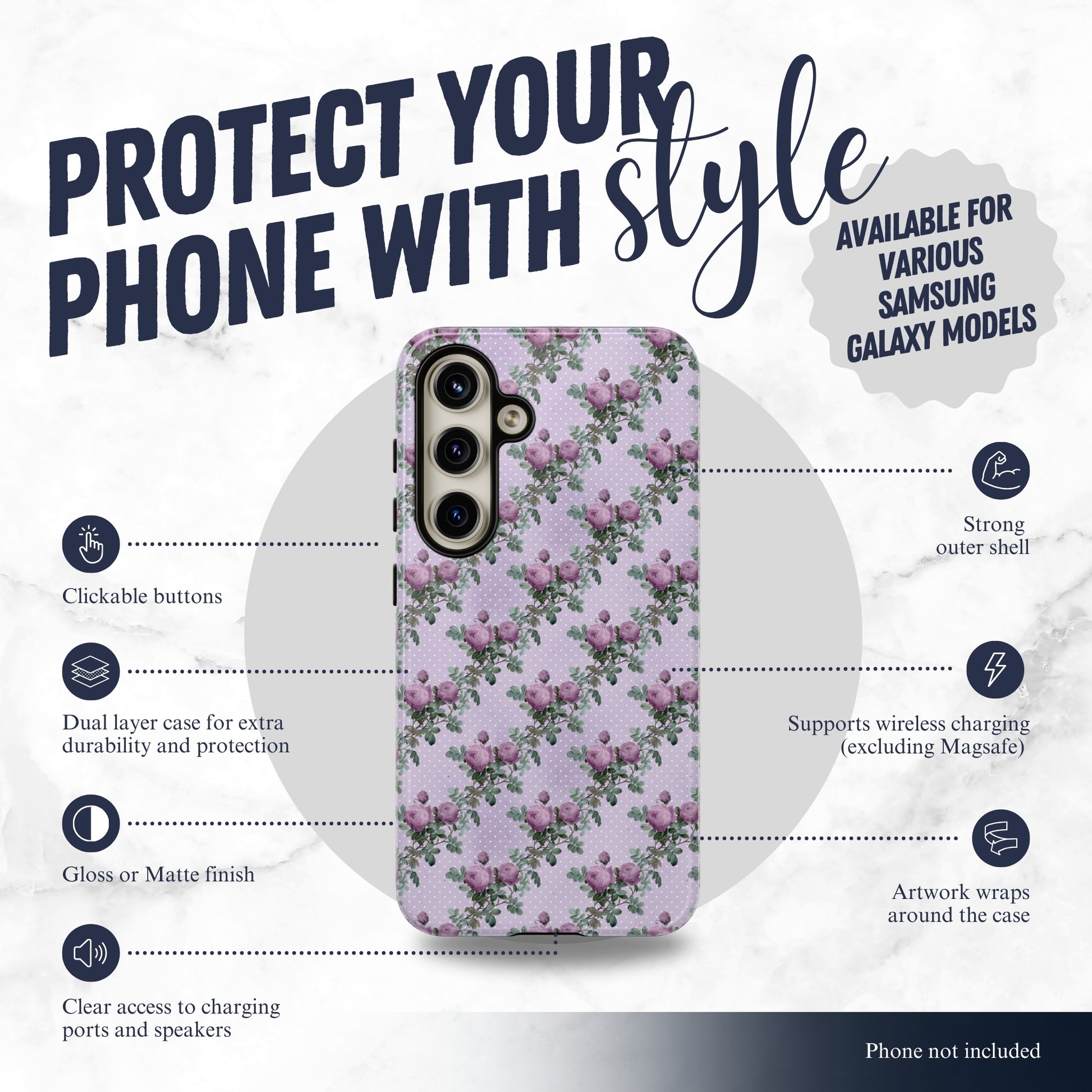 Just Because - Samsung Galaxy Case Phone Case-aesthetic phone case-shockproof phone case-cute phone case-designer phone case-elegant phone case-luxury phone case-phone accessories-fashion accessory