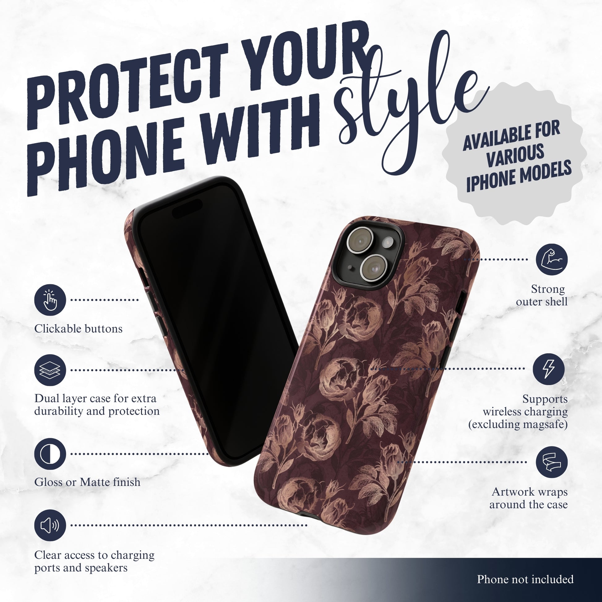 Indulge - iPhone Case Phone Case-aesthetic phone case-shockproof phone case-cute phone case-designer phone case-elegant phone case-luxury phone case-phone accessories-fashion accessory