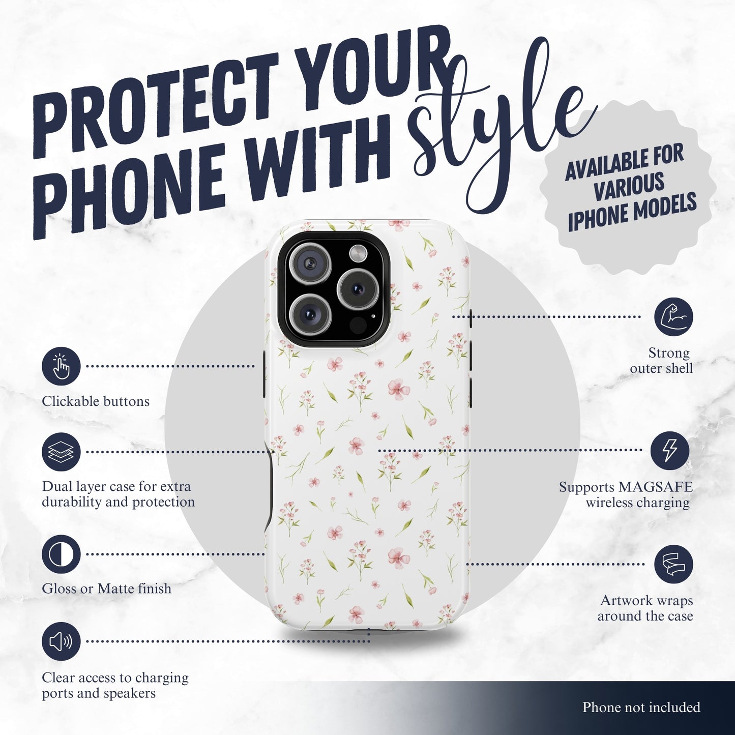 Gentle Wish - Magsafe iPhone Case Phone Case-aesthetic phone case-shockproof phone case-cute phone case-designer phone case-elegant phone case-luxury phone case-phone accessories-fashion accessory