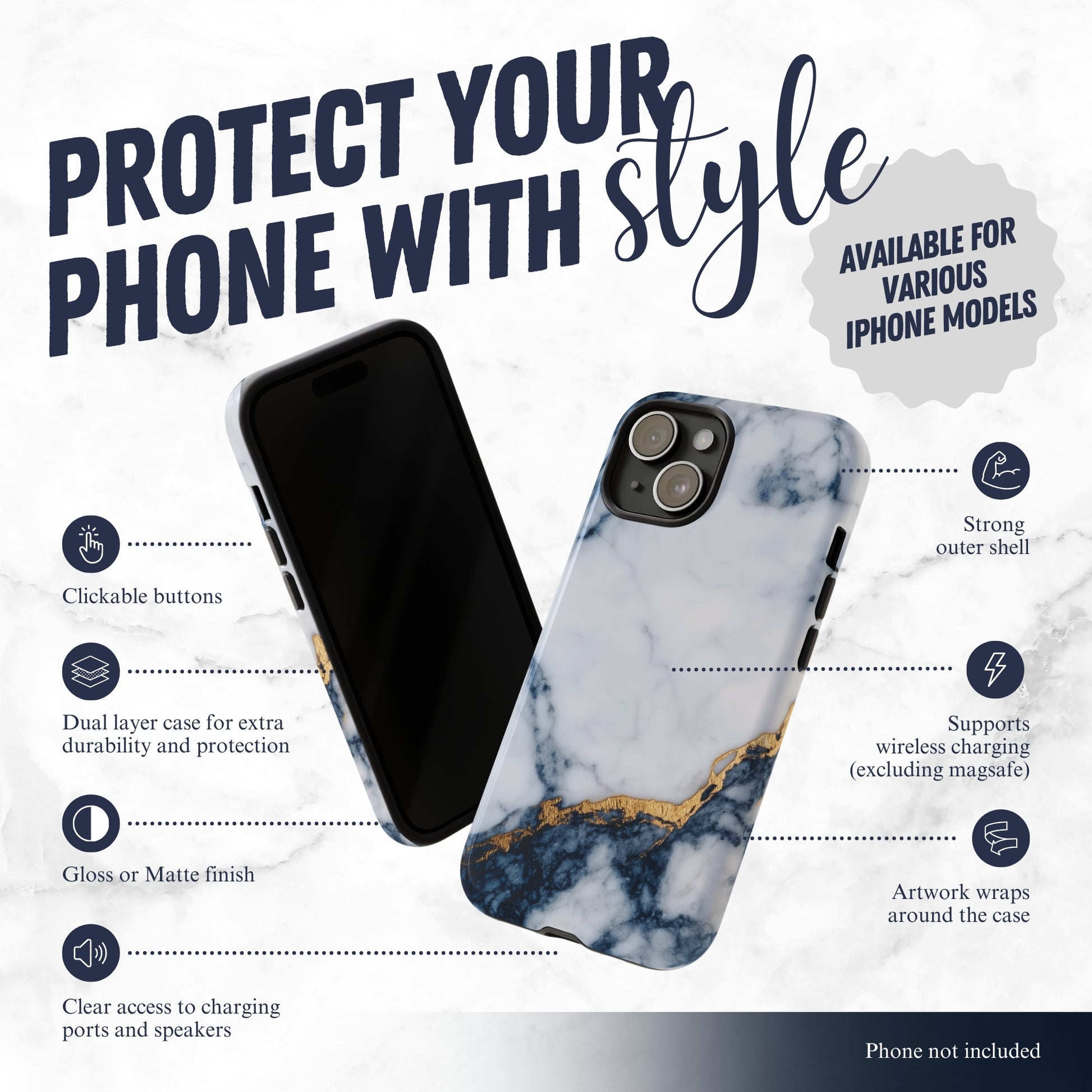 Azure Alloy - iPhone Case Phone Case-aesthetic phone case-shockproof phone case-cute phone case-designer phone case-elegant phone case-luxury phone case-phone accessories-fashion accessory