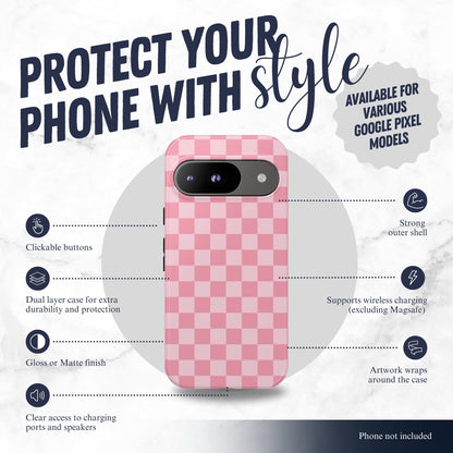 Blush Check - Google Pixel Case Phone Case-aesthetic phone case-shockproof phone case-cute phone case-designer phone case-elegant phone case-luxury phone case-phone accessories-fashion accessory