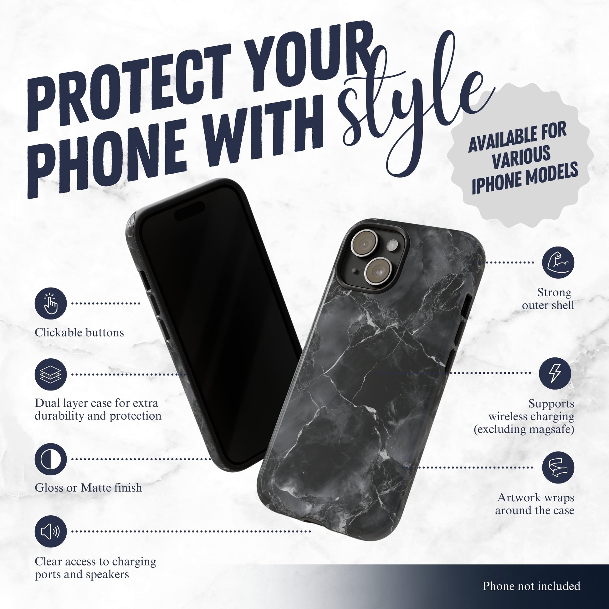 Obsidian - iPhone Case Phone Case-aesthetic phone case-shockproof phone case-cute phone case-designer phone case-elegant phone case-luxury phone case-phone accessories-fashion accessory