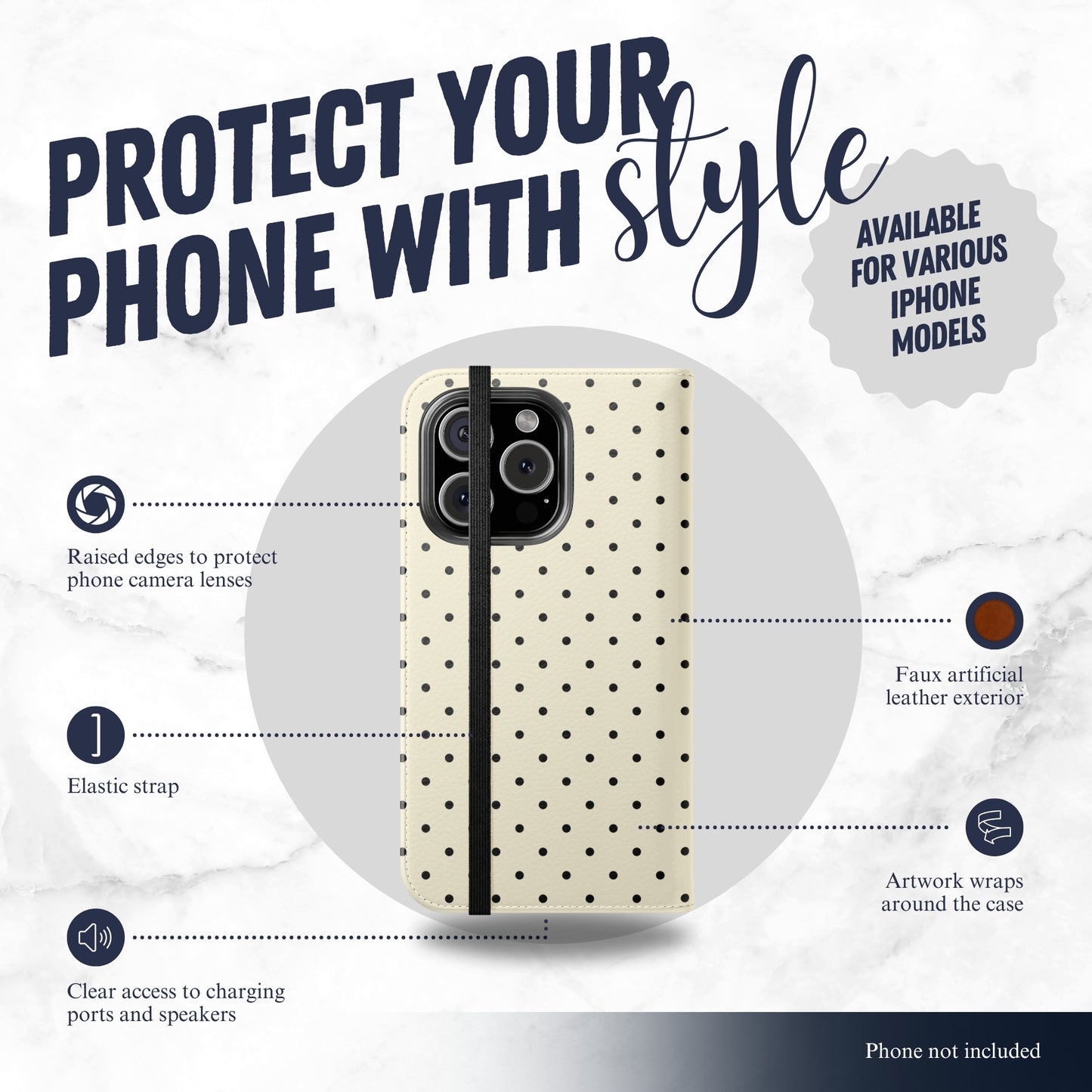 Café Stroll - iPhone Flip Case Wallet, Leather Folio Case Phone Case-aesthetic phone case-shockproof phone case-cute phone case-designer phone case-elegant phone case-luxury phone case-phone accessories-fashion accessory