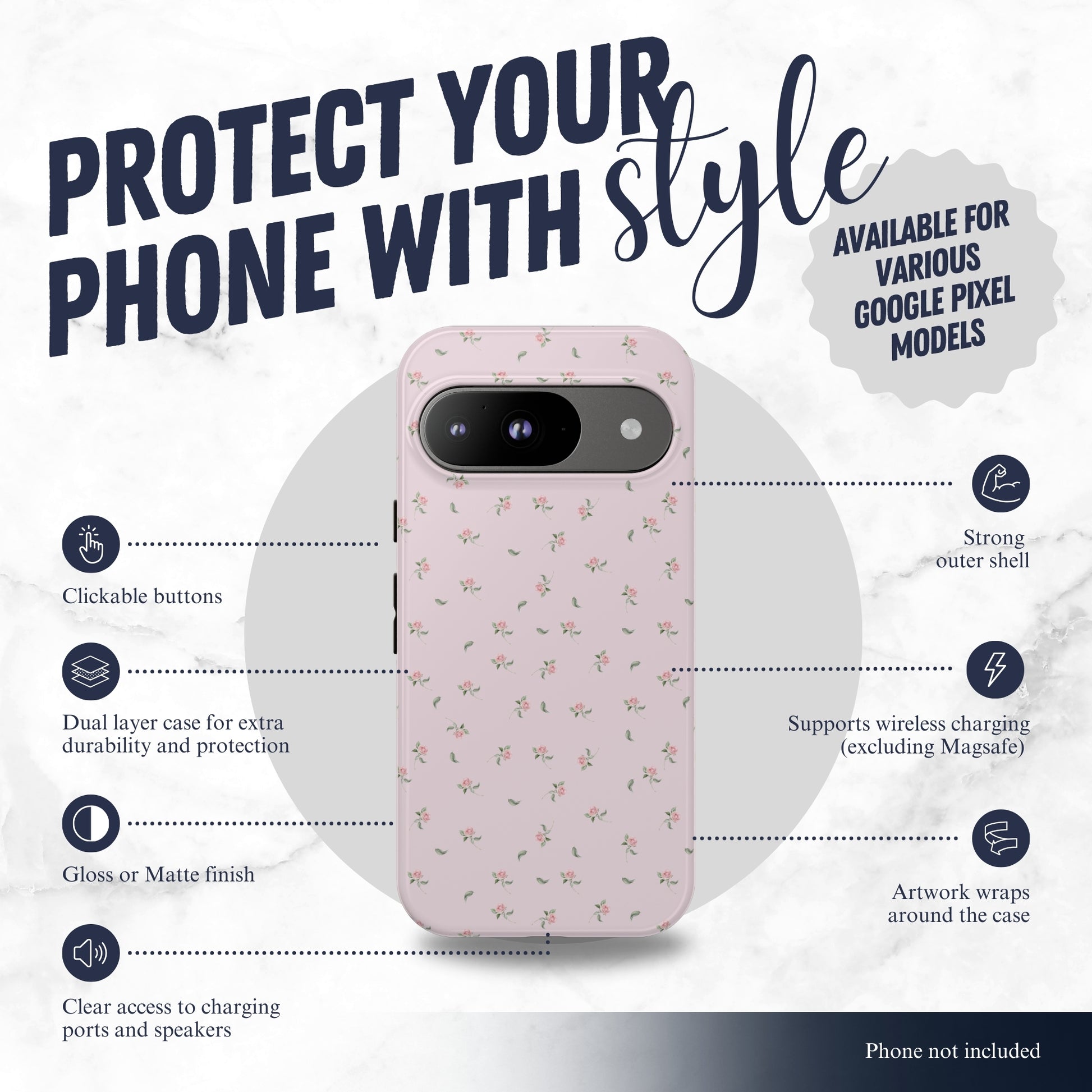 Gentle Touch - Google Pixel Case Phone Case-aesthetic phone case-shockproof phone case-cute phone case-designer phone case-elegant phone case-luxury phone case-phone accessories-fashion accessory