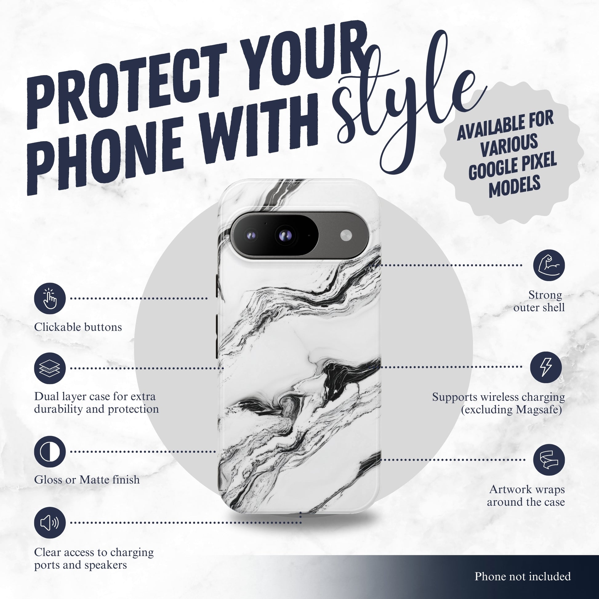 Contrast - Google Pixel Case Phone Case-aesthetic phone case-shockproof phone case-cute phone case-designer phone case-elegant phone case-luxury phone case-phone accessories-fashion accessory
