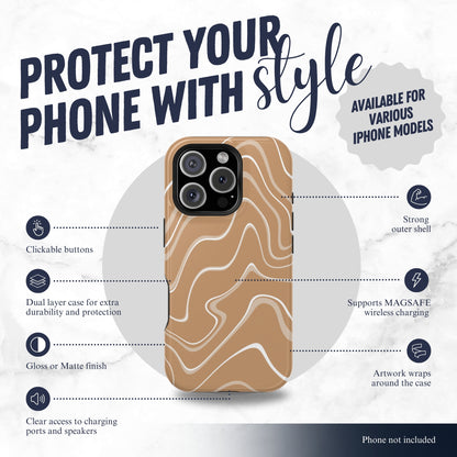 Toffee Twirl - Magsafe iPhone Case Phone Case-aesthetic phone case-shockproof phone case-cute phone case-designer phone case-elegant phone case-luxury phone case-phone accessories-fashion accessory