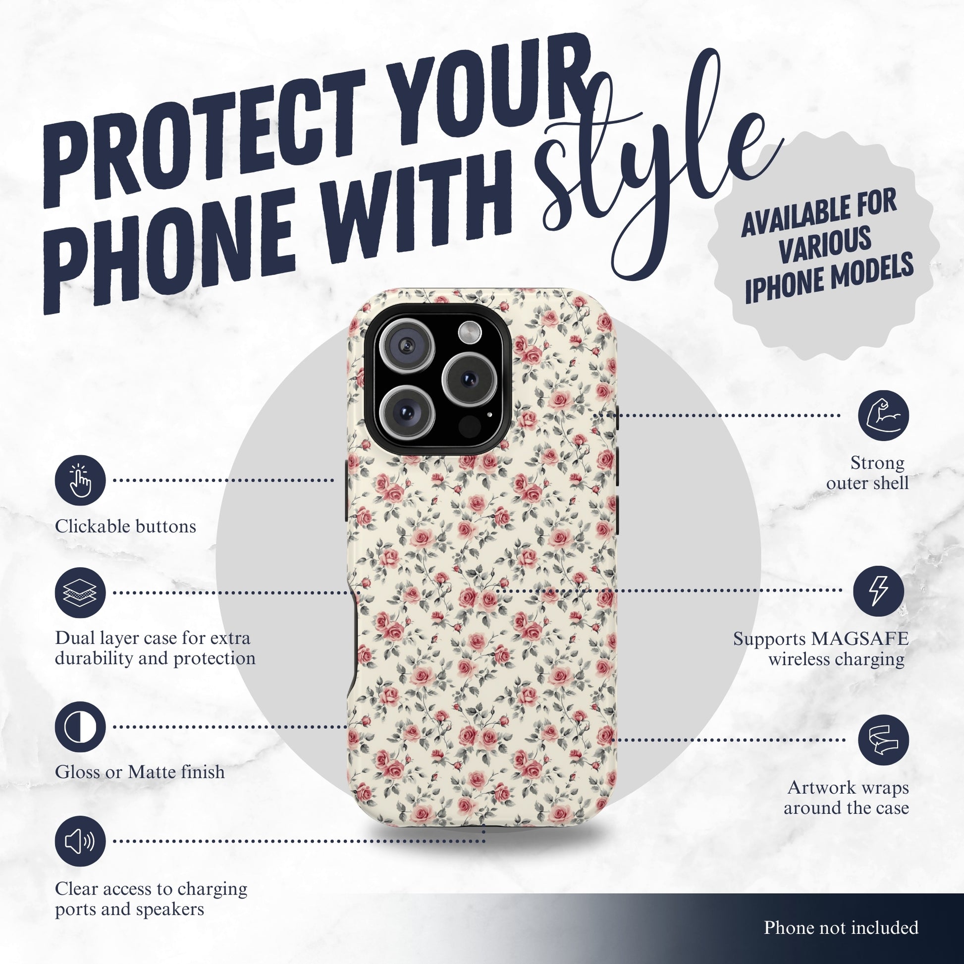 Cottage Charm - Magsafe iPhone Case Phone Case-aesthetic phone case-shockproof phone case-cute phone case-designer phone case-elegant phone case-luxury phone case-phone accessories-fashion accessory