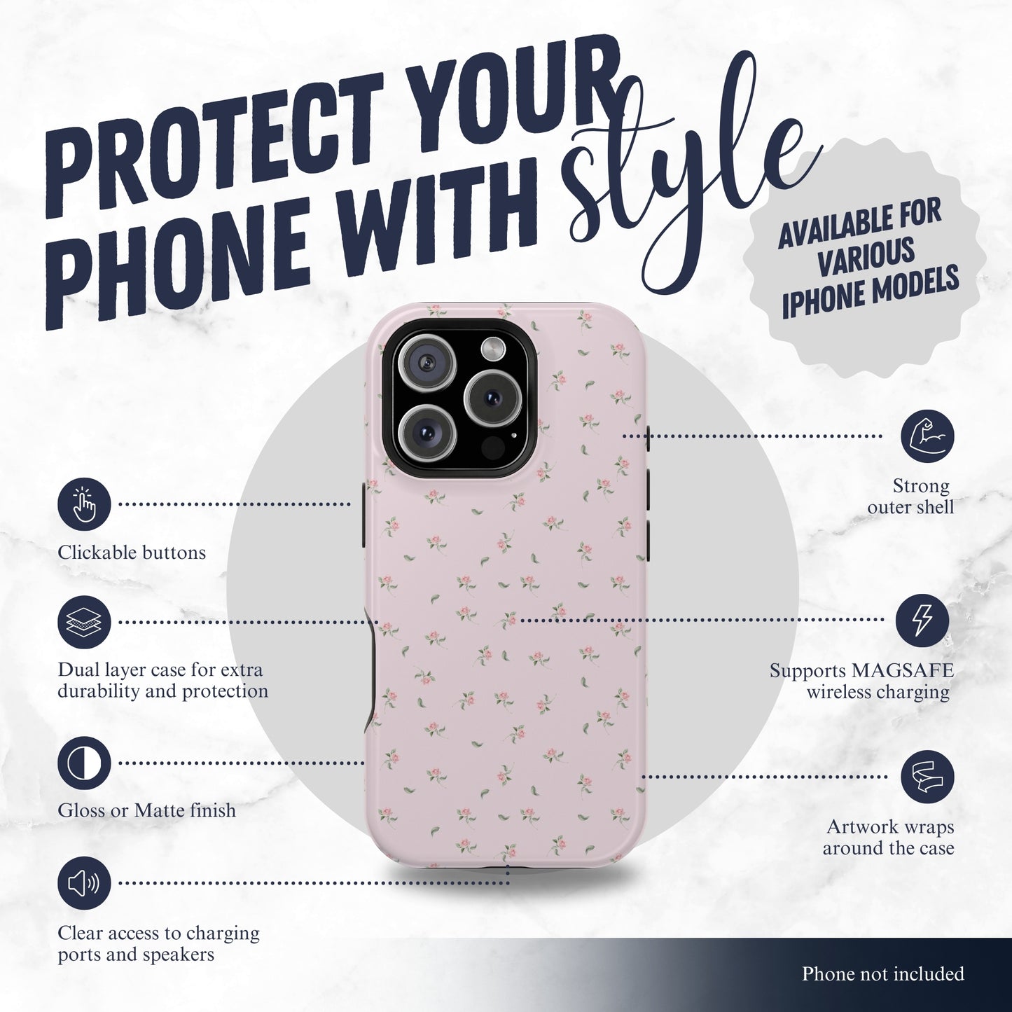 Gentle Touch - Magsafe iPhone Case Phone Case-aesthetic phone case-shockproof phone case-cute phone case-designer phone case-elegant phone case-luxury phone case-phone accessories-fashion accessory