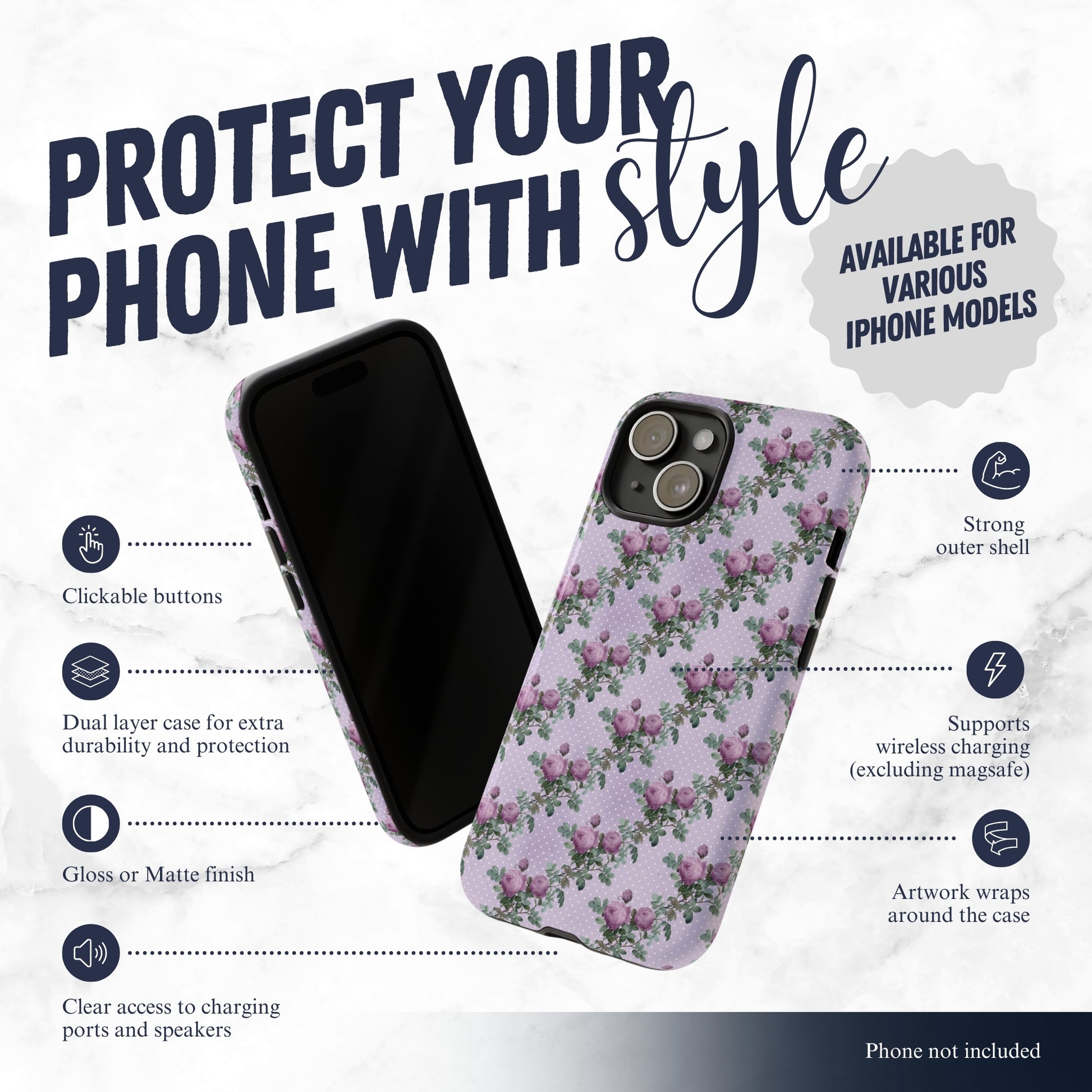 Just Because - iPhone Case Phone Case-aesthetic phone case-shockproof phone case-cute phone case-designer phone case-elegant phone case-luxury phone case-phone accessories-fashion accessory
