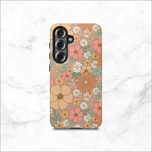 Retro Petals - Samsung Galaxy Case Phone Case-aesthetic phone case-shockproof phone case-cute phone case-designer phone case-elegant phone case-luxury phone case-phone accessories-fashion accessory