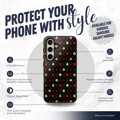 Royal Flush - Samsung Galaxy Case Phone Case-aesthetic phone case-shockproof phone case-cute phone case-designer phone case-elegant phone case-luxury phone case-phone accessories-fashion accessory