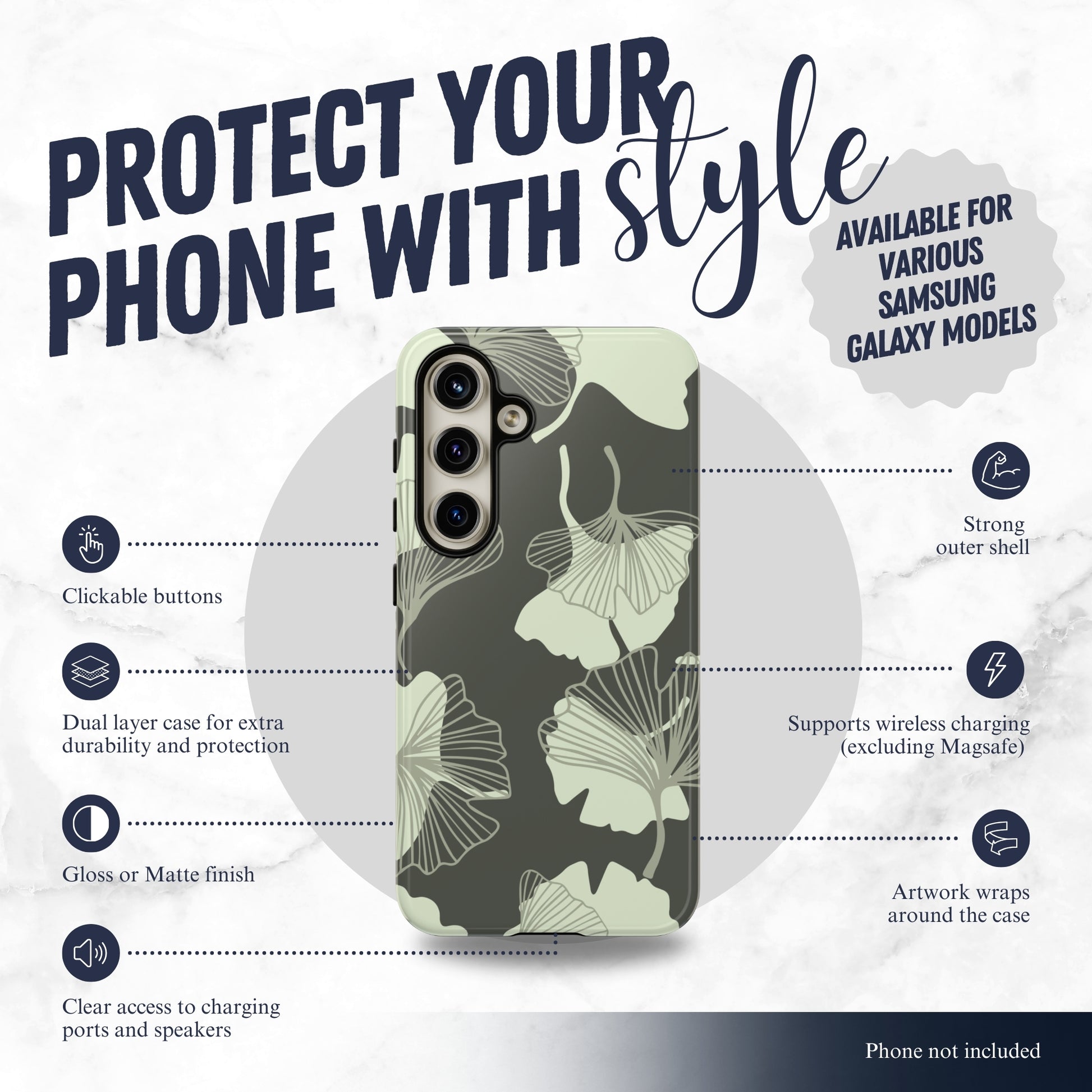 Wilted Presence - Samsung Galaxy Case Phone Case-aesthetic phone case-shockproof phone case-cute phone case-designer phone case-elegant phone case-luxury phone case-phone accessories-fashion accessory